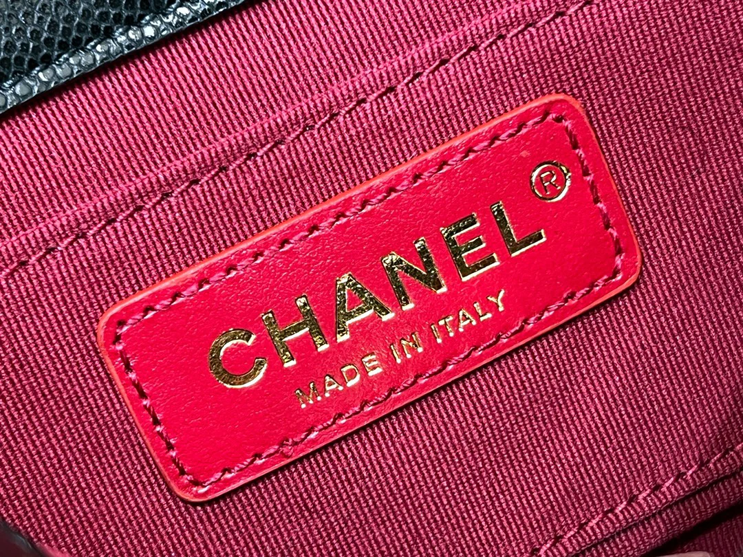 Сумка Chanel CF с цепочкой и монетками — зернистая телячья кожа — маленькая — черная