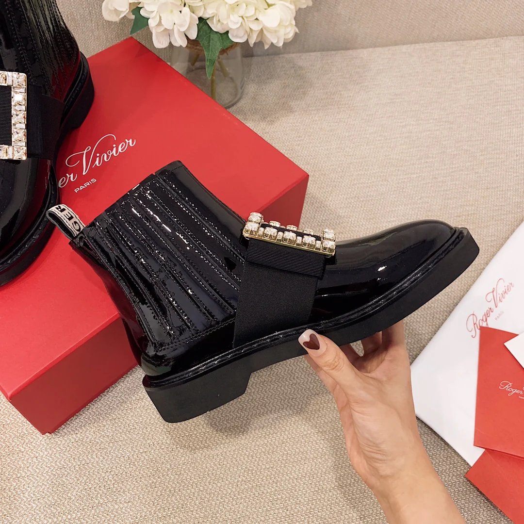 RV Shoes - 22ss - Ботильоны с пряжкой и стразами - Черные