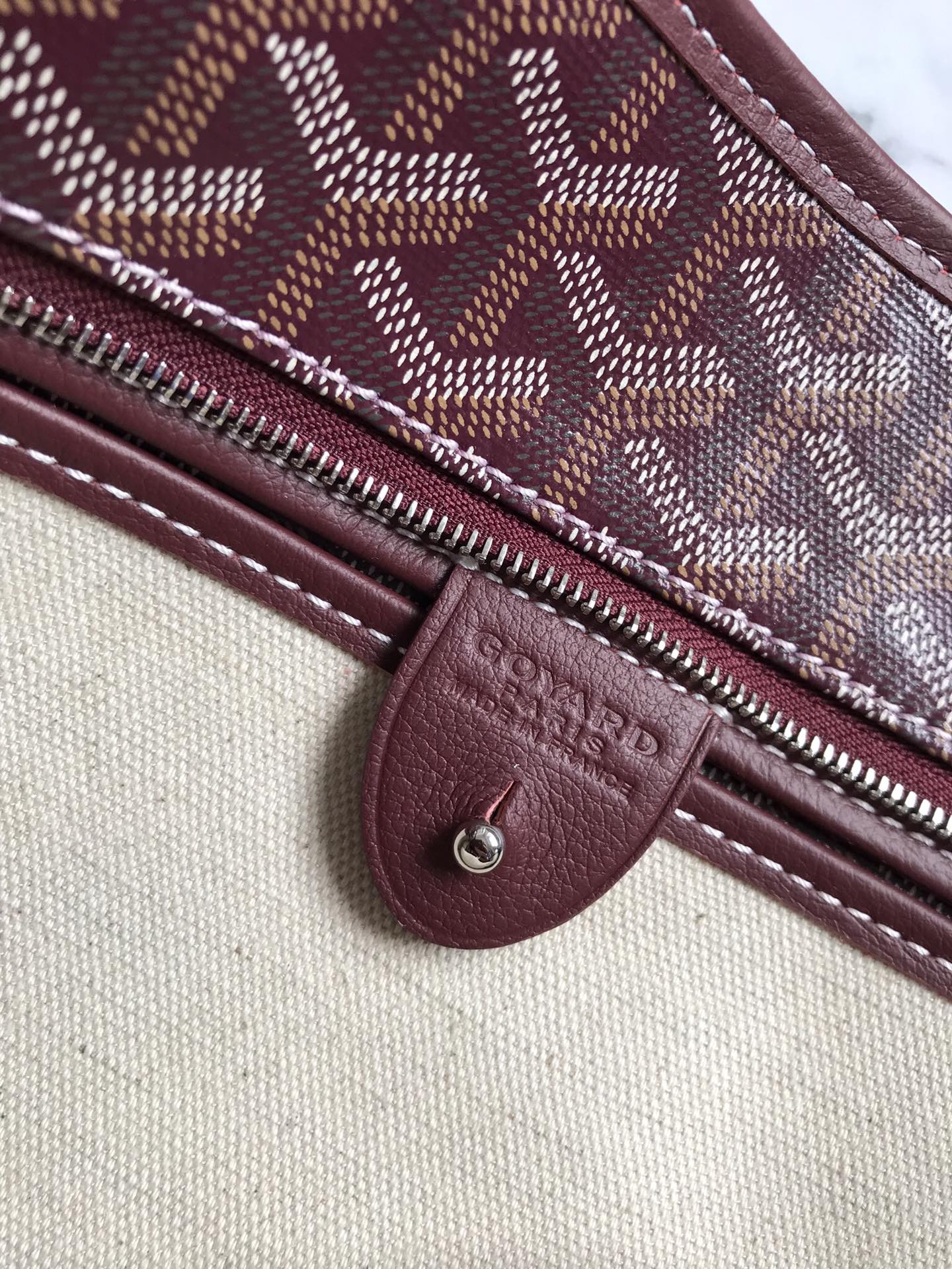 Маленькая сумка-тоут Goyard на молнии - коричневая