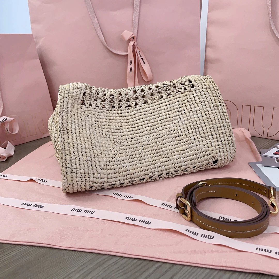 Miu Miu-5ba219-Летняя плетеная сумка-тоут