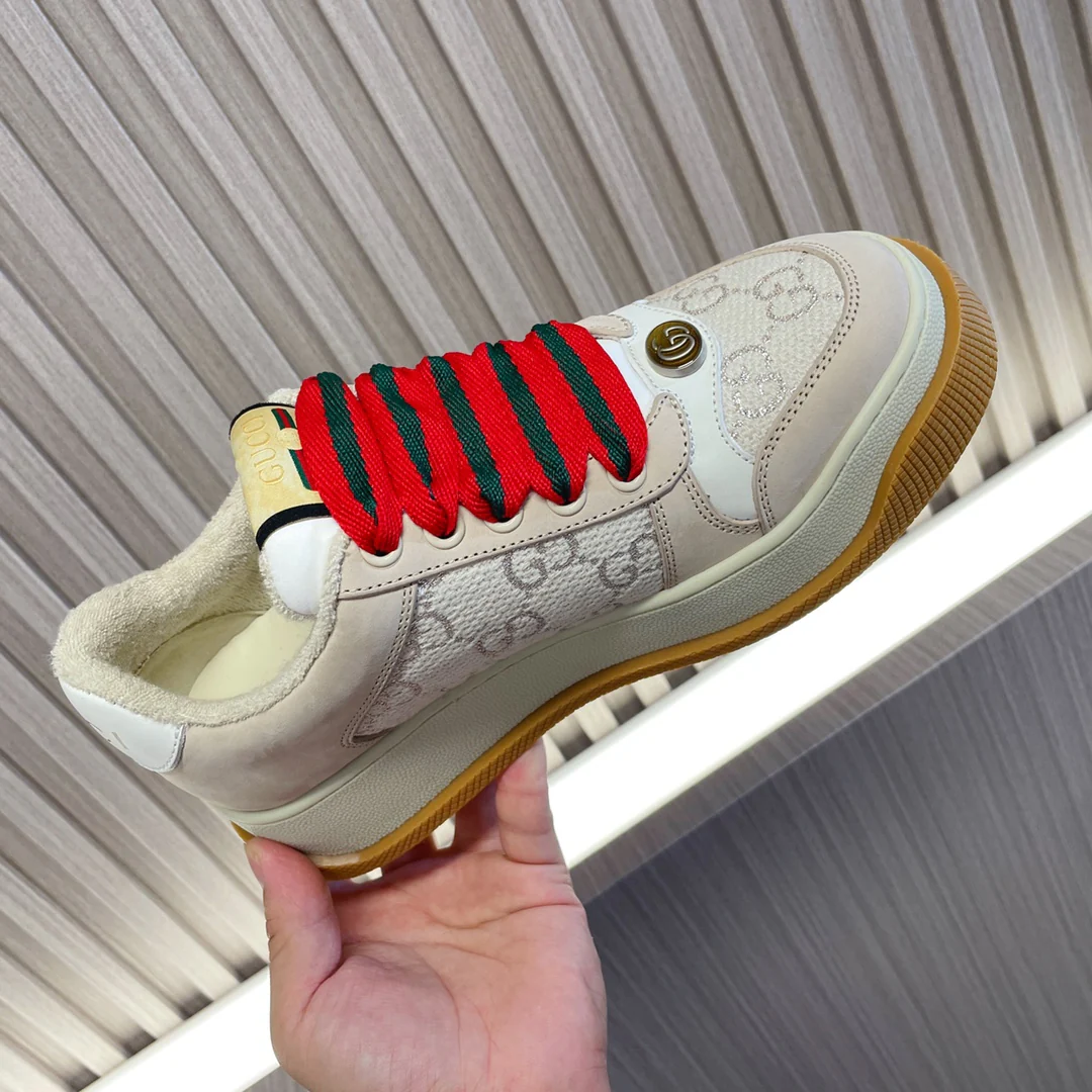 Новинка Gucci 2023 года - Туфли на платформе Dirty Shoes - Бежевые