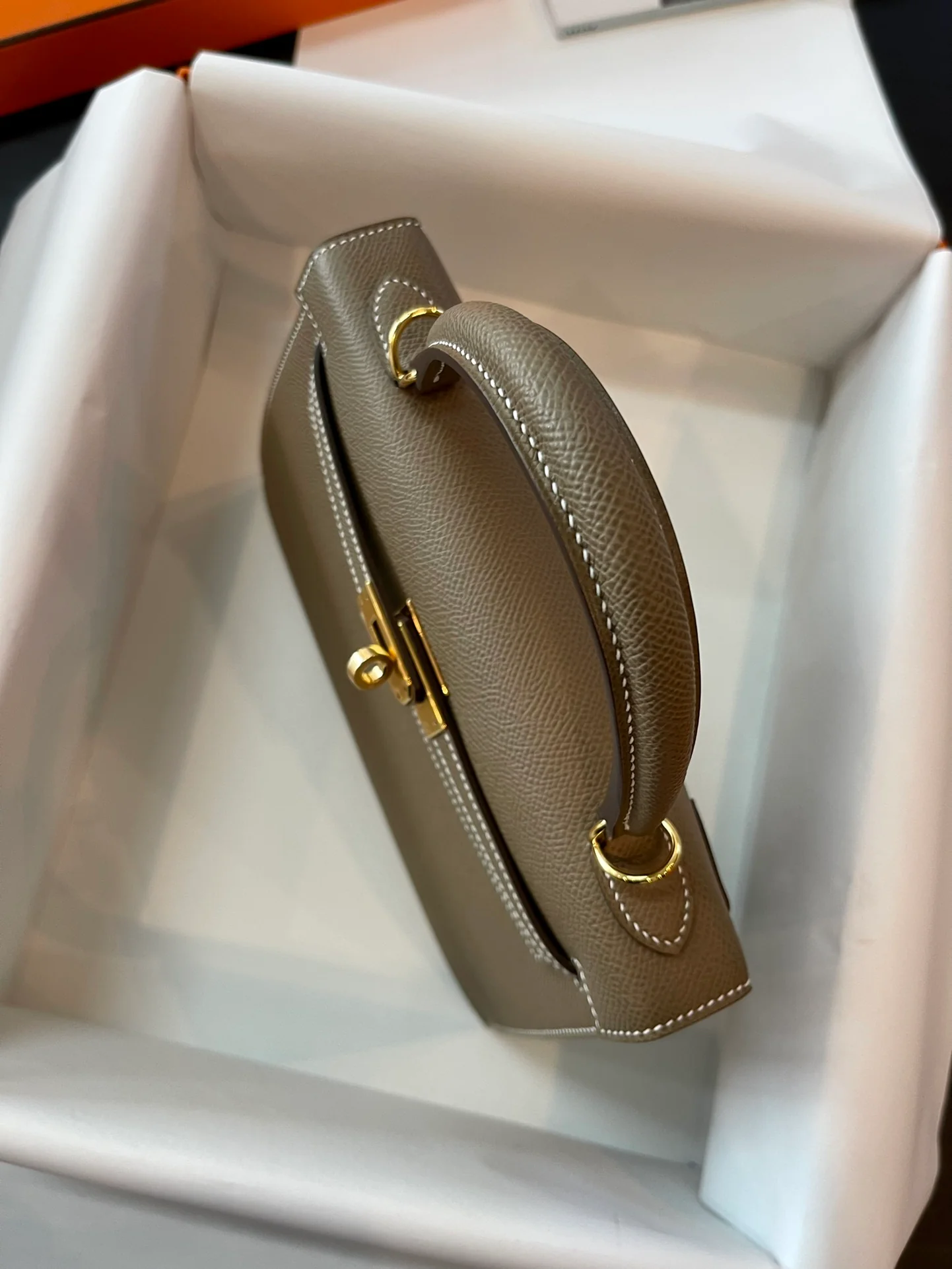 Hermes Kelly 25 Epsom 18 Elephant Grey Gold Buckle