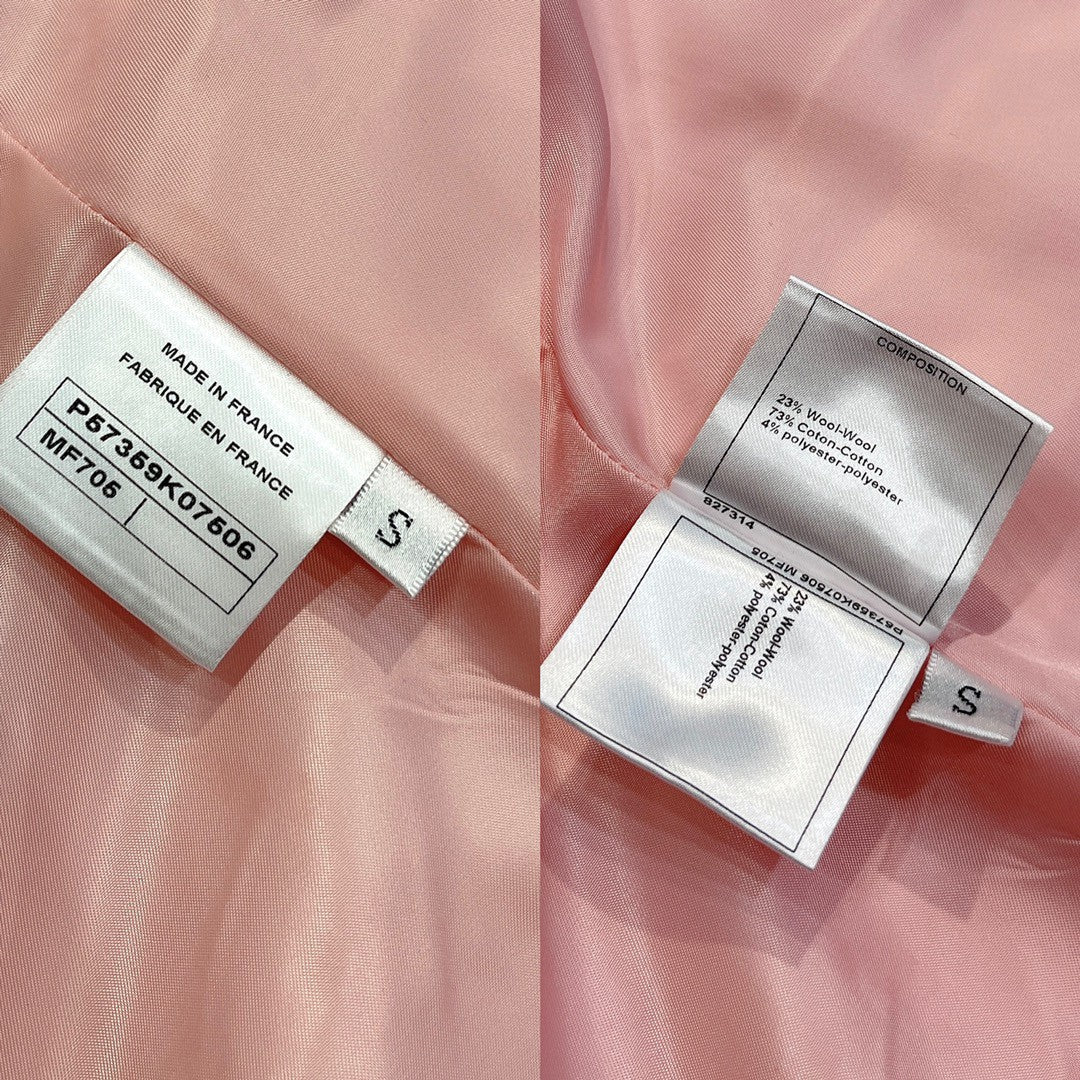 Chanel 2403 - Элегантный твидовый костюм с жакетом - Оранжево-розовый