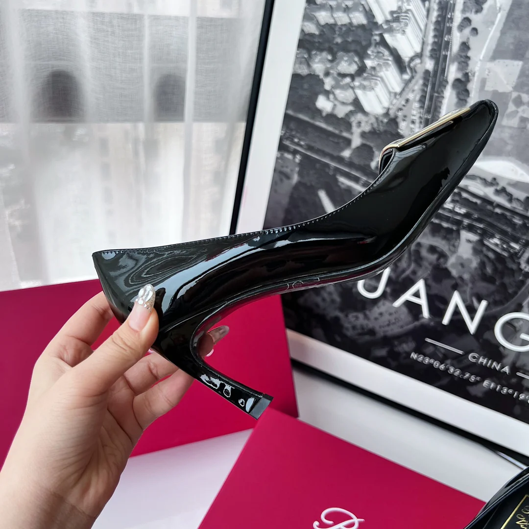 Туфли RV - классические туфли на высоком каблуке - 7-5 см - черные