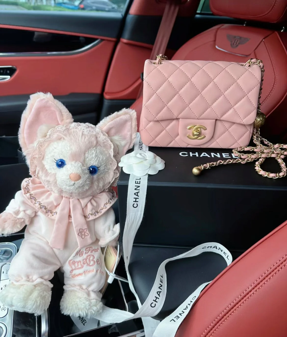 Chanel 23k Gold Globe Square Pink
