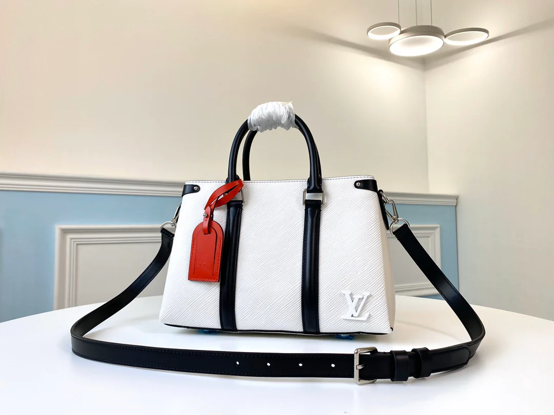 m55613-LV-Twist-Tote Handbag-White