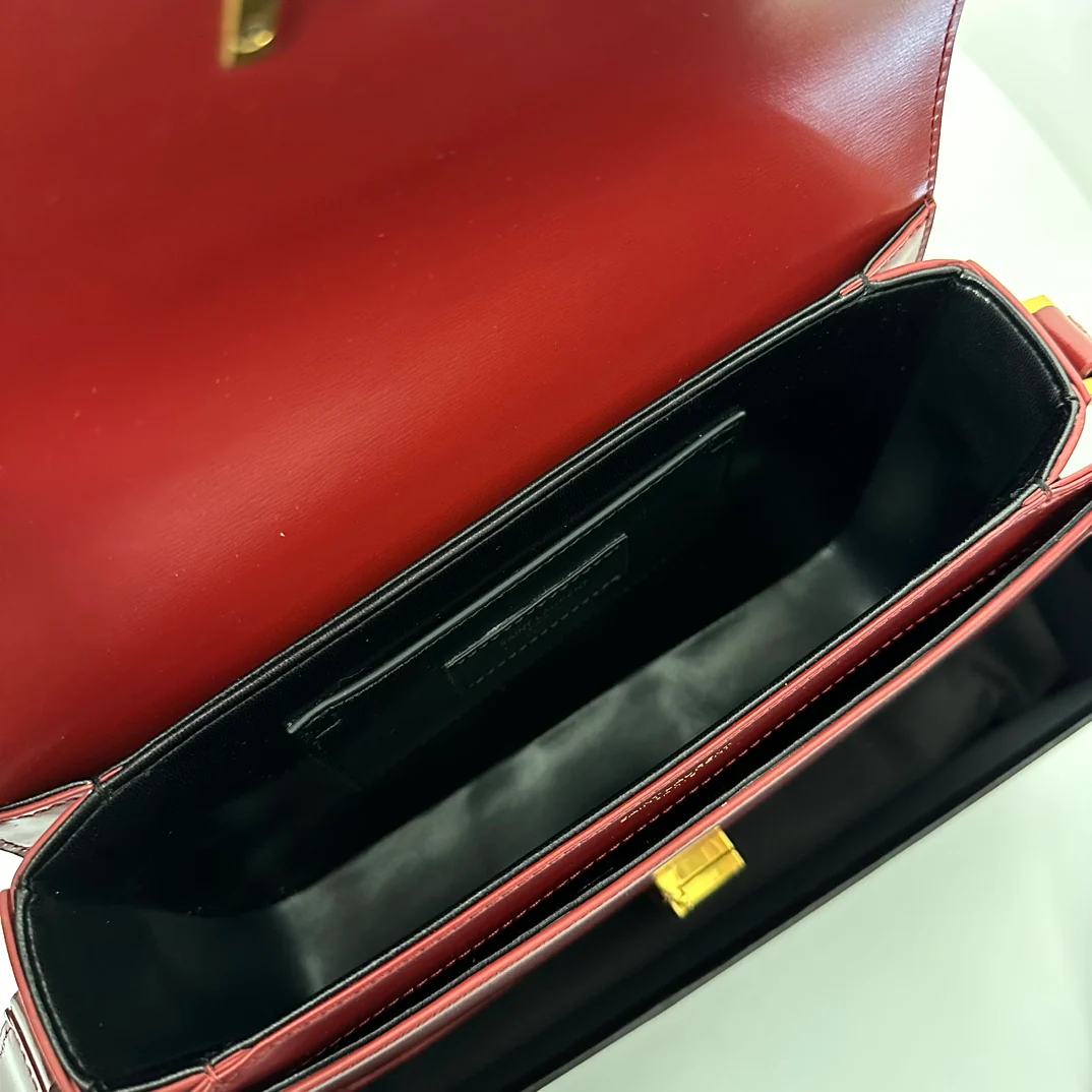 Сумка YSL Box Saint Laurent Tofu Bag - Большая - Бордовая