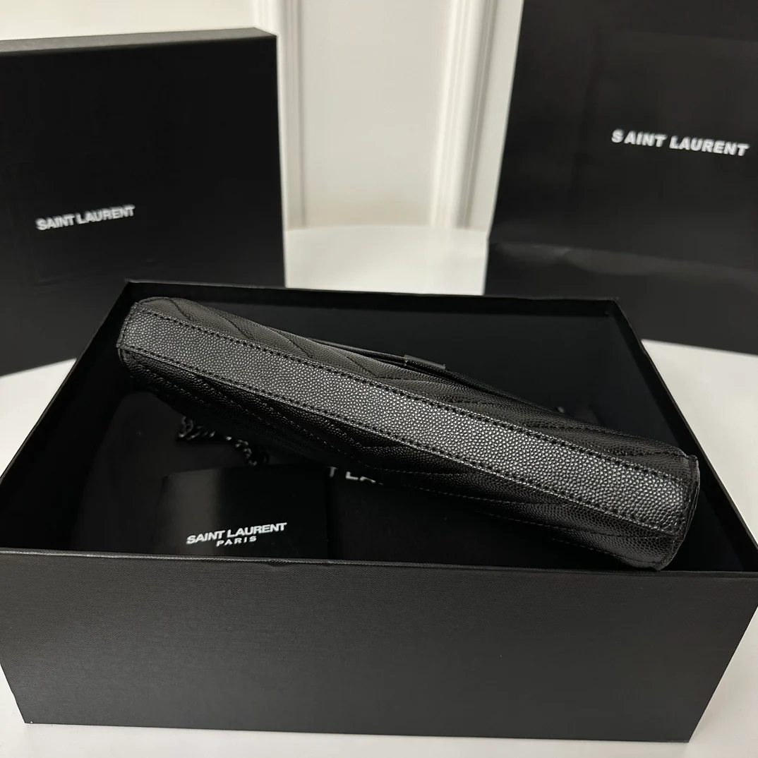 YSL Monogram Caviar WOC - Черный - 22 см