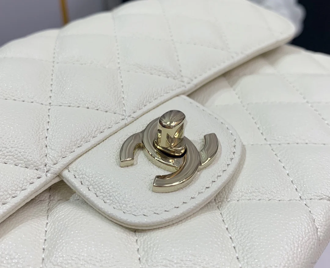 Сумка Chanel Sesame Pattern CF Bag - Milkshake White Gold Hardware - 23 см