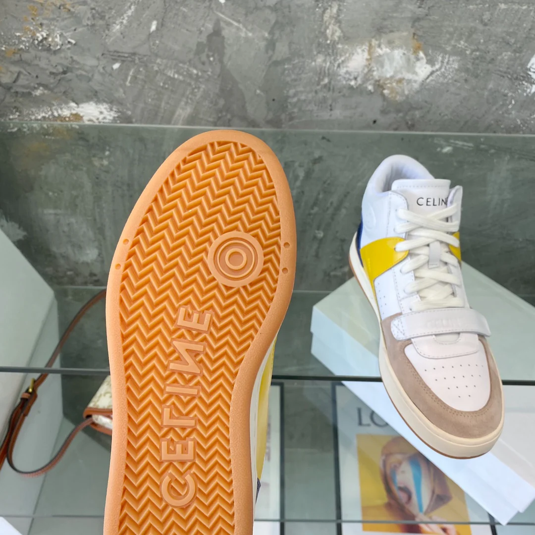 Спортивные повседневные высокие кроссовки Celine в стиле ?колор-блок?