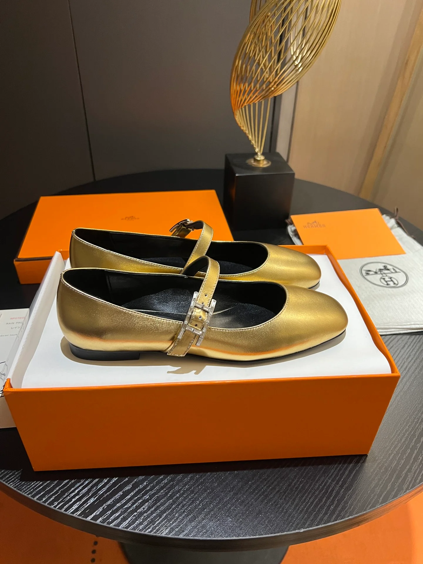 Балетки Hermes 2024 Modern Ballet Flats - Gold