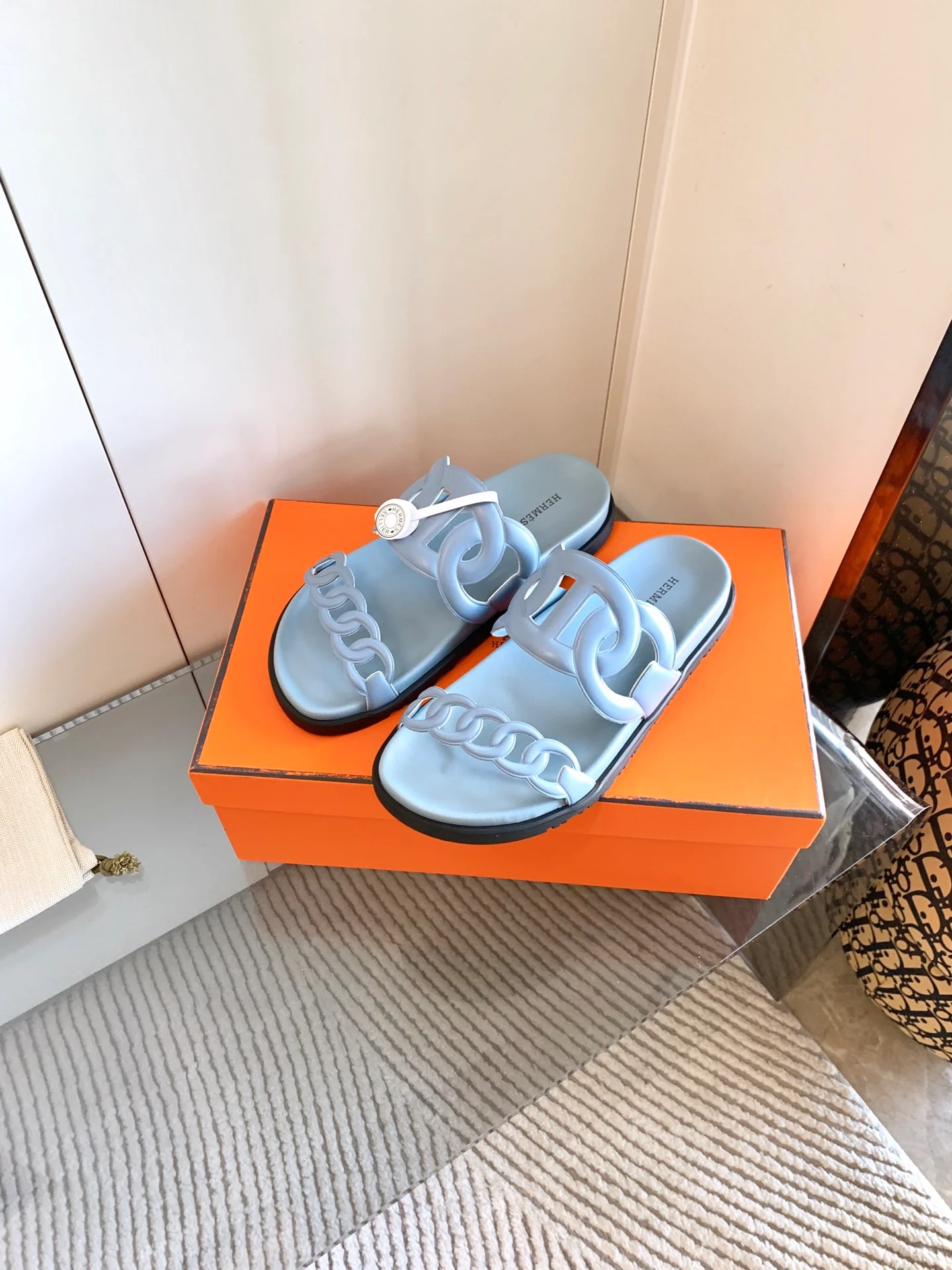 Модные сандалии Hermes - синие