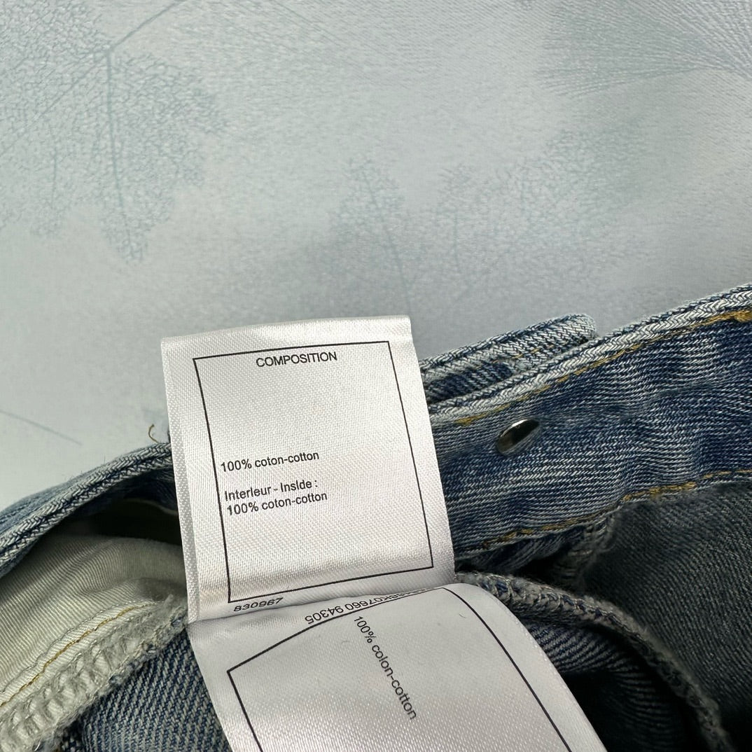 Новые летние джинсовые шорты Chanel 2403 с красочной вышивкой.