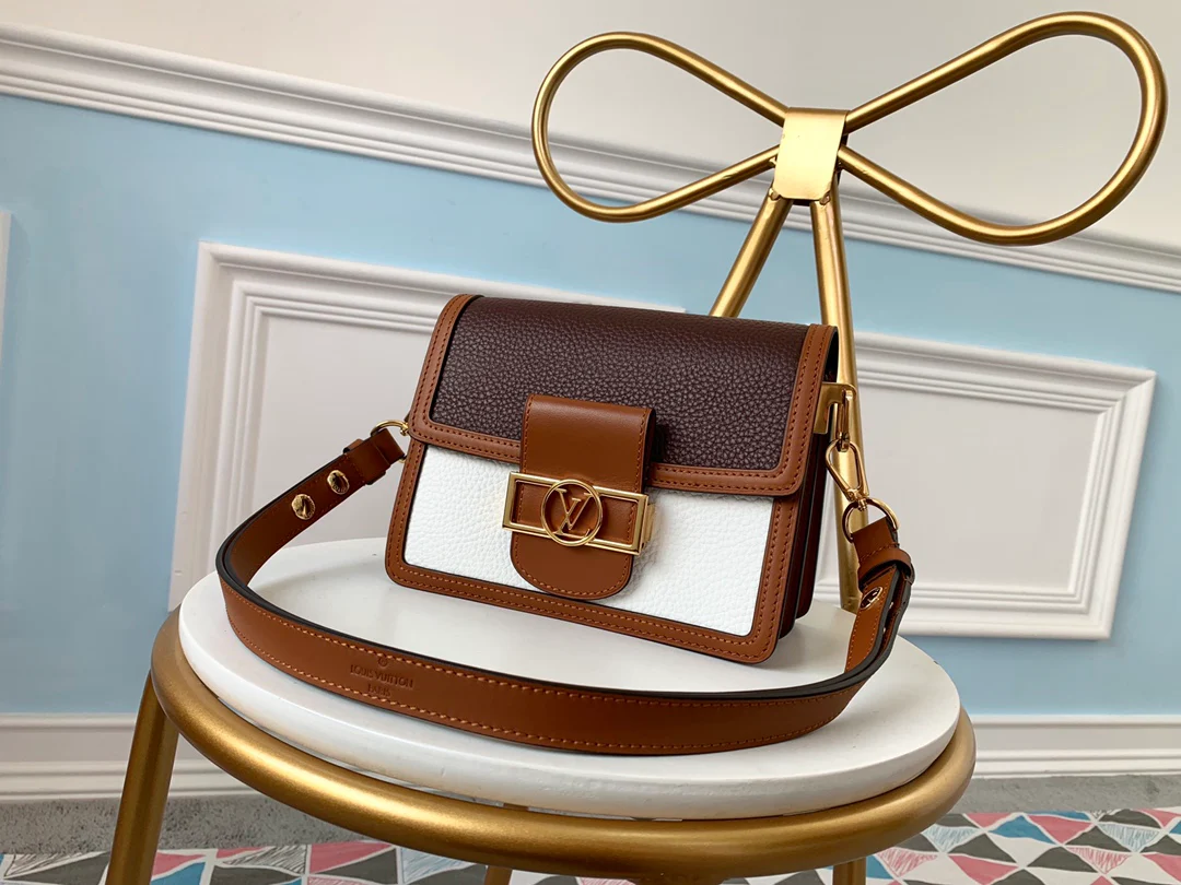 m53806-LV-mini-dauphine-messenger bag-white-brown