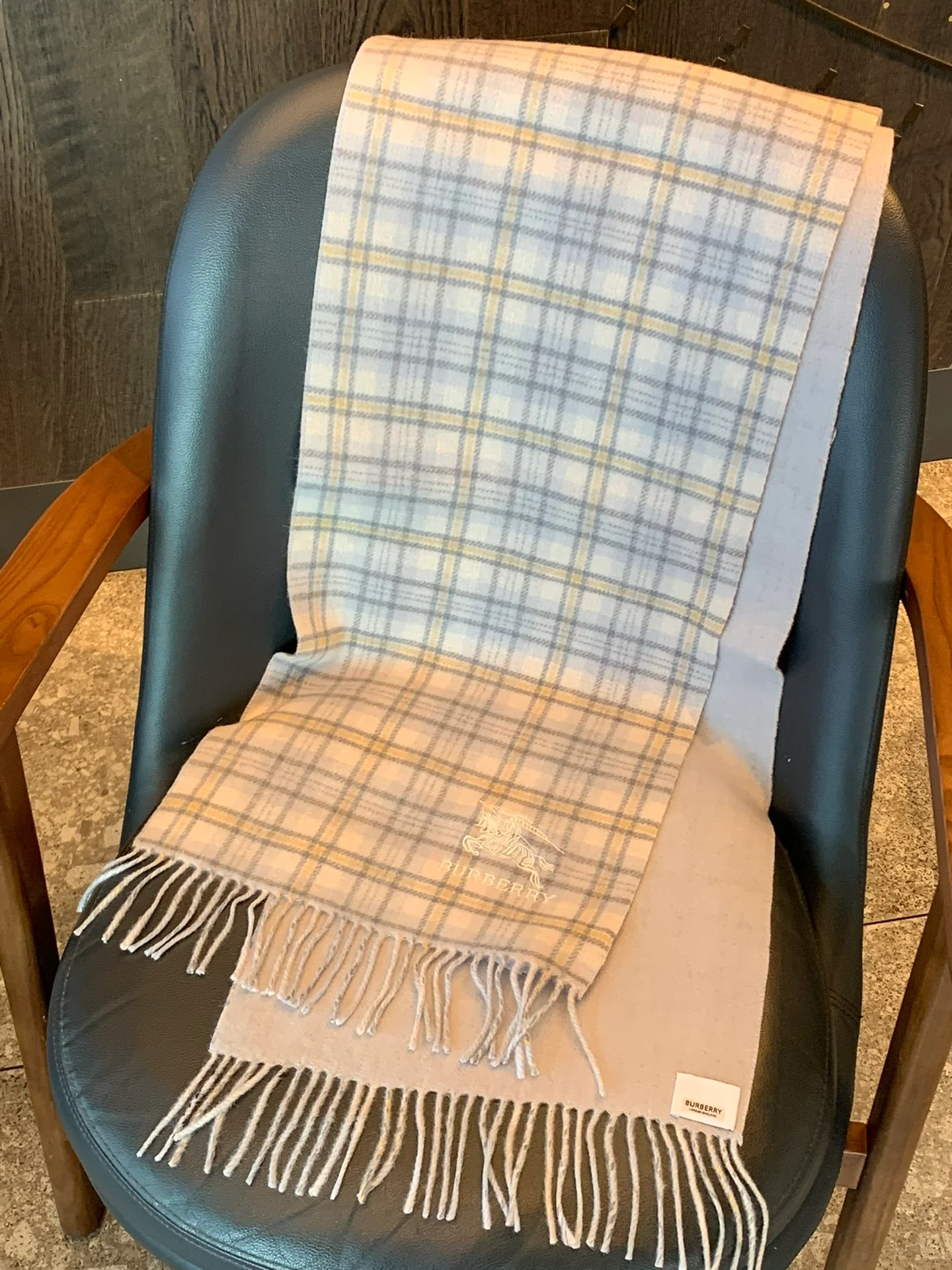 Классический кашемировый клетчатый шарф Burberry - 35 см - 190 см - 1