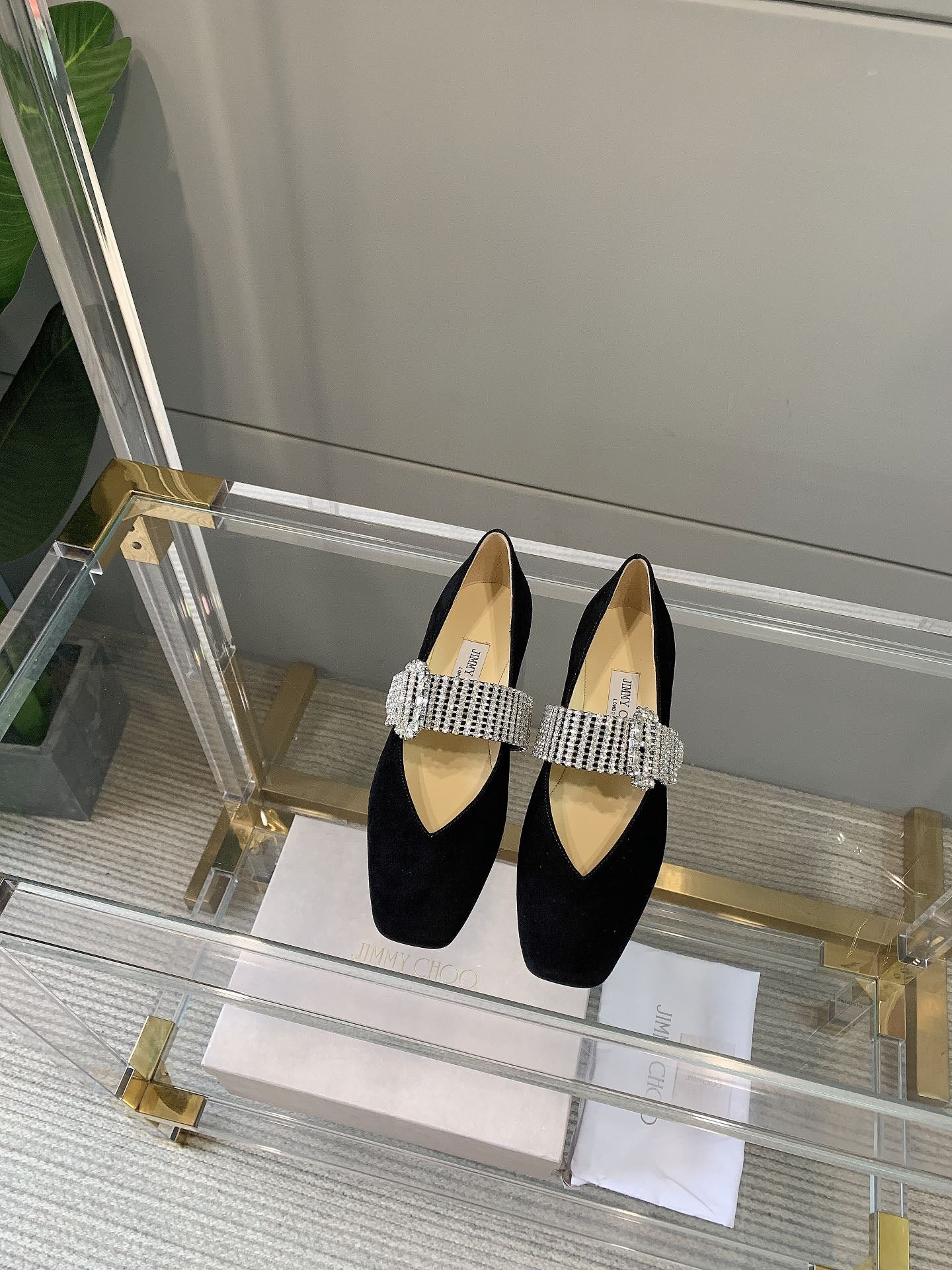 Балетки Jimmy с квадратным носком и стразами