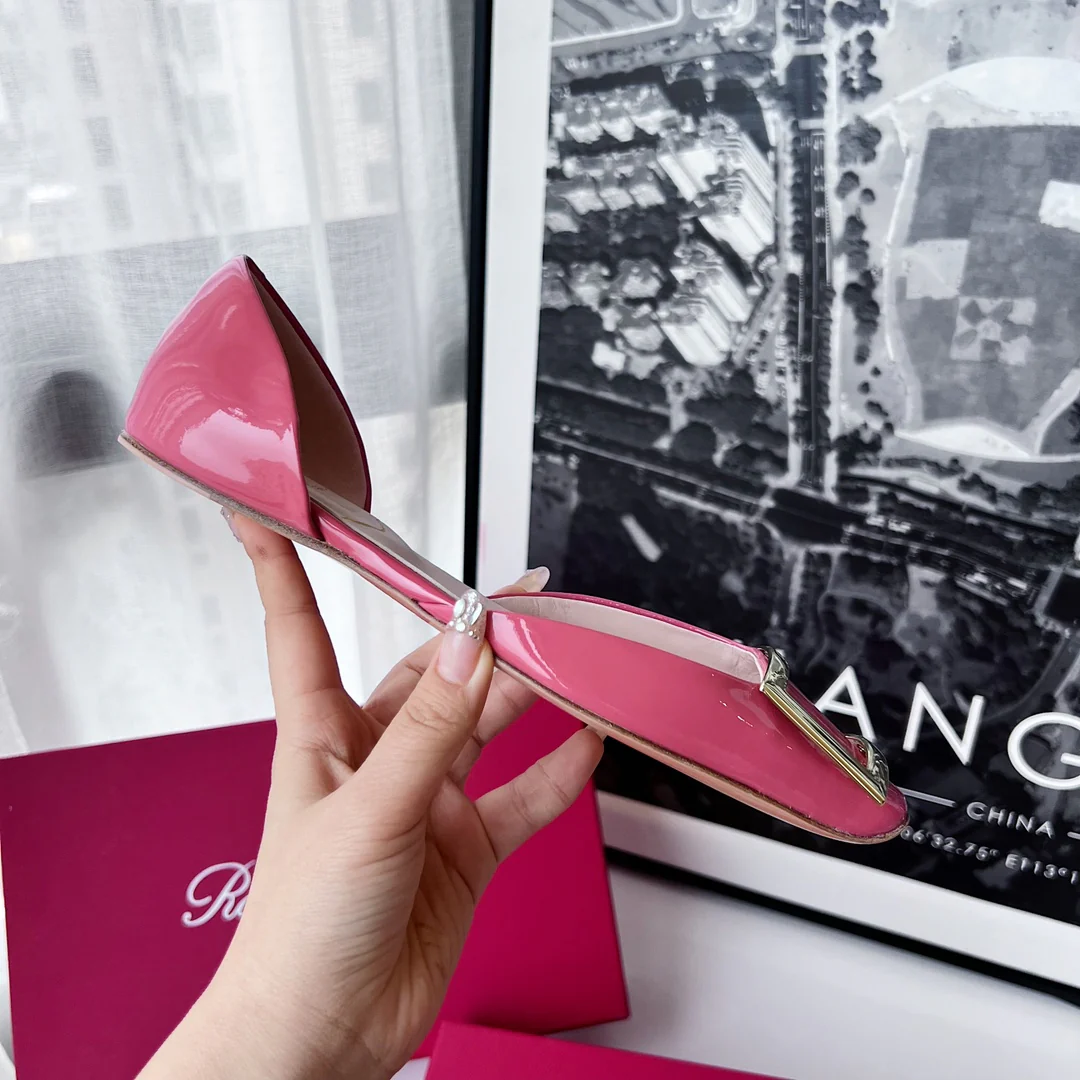 Обувь для автодомов - полые плоские туфли - арбузно-красный