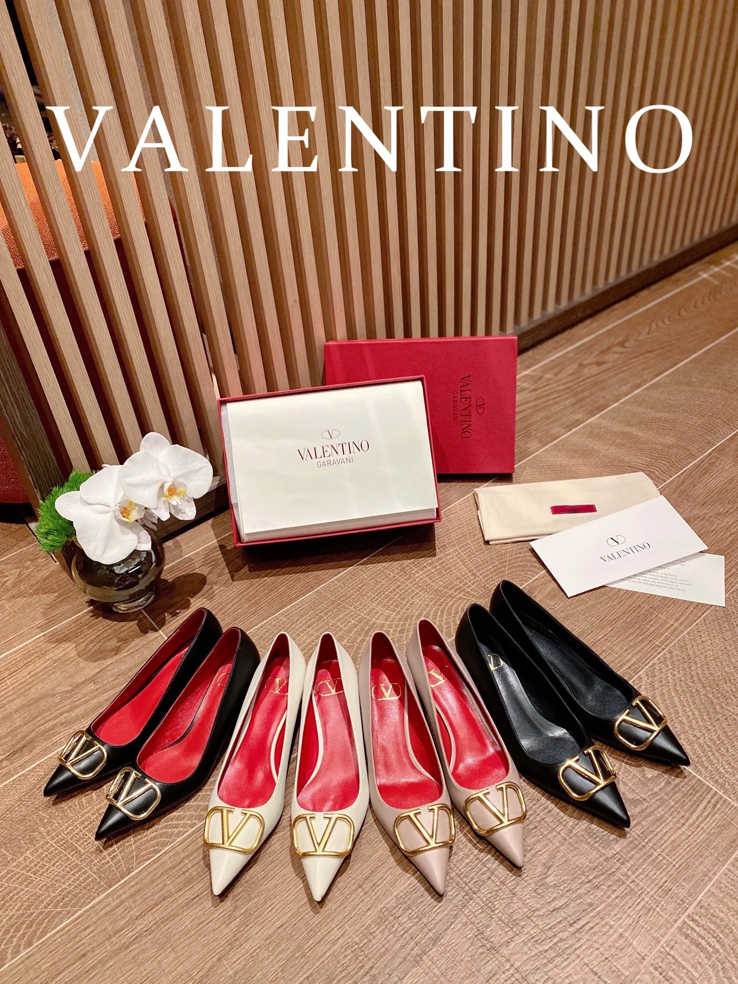Коллекция туфель Valentino с острым носком и низким каблуком