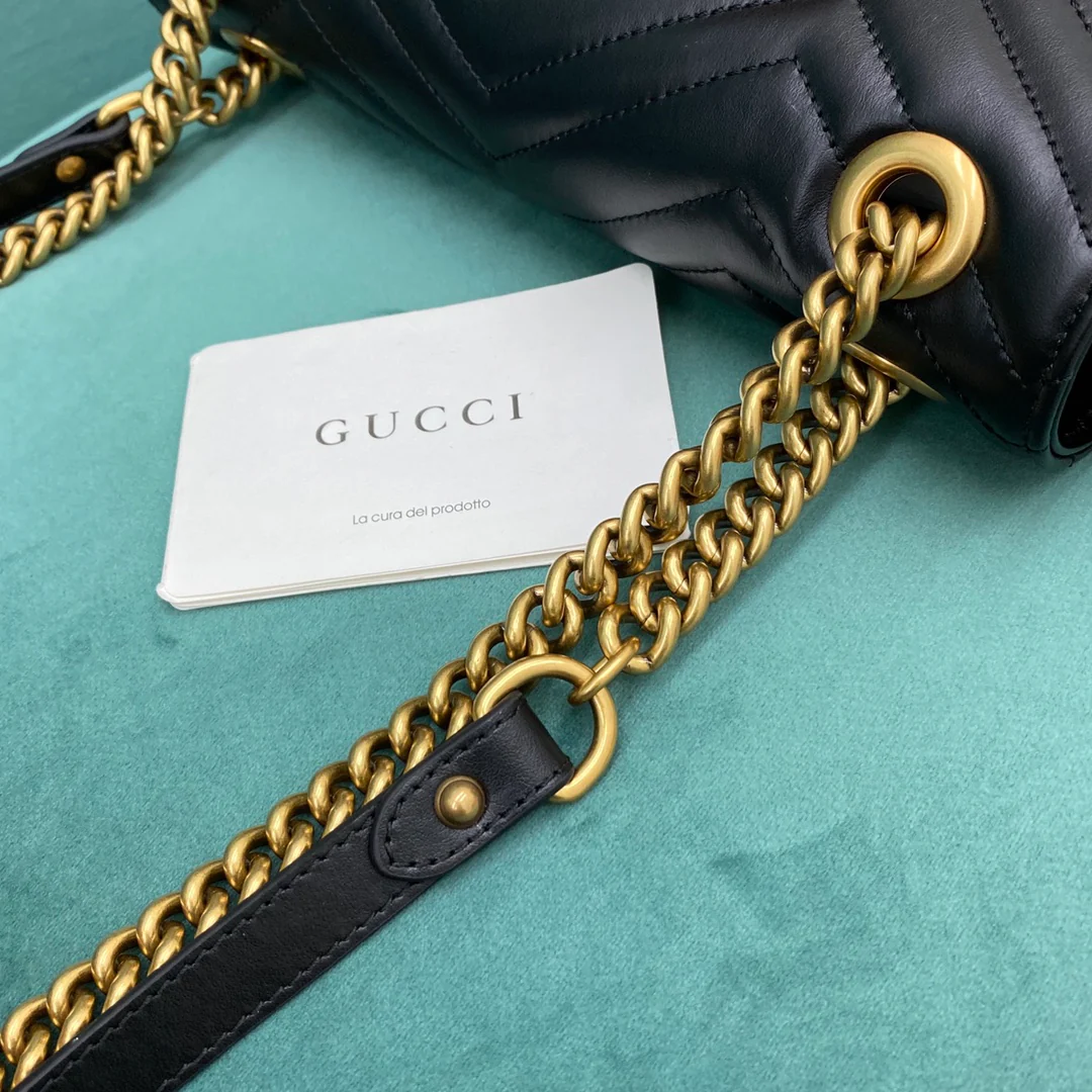 Gucci Marmont Black Medium 26cm - 26-7-5cm