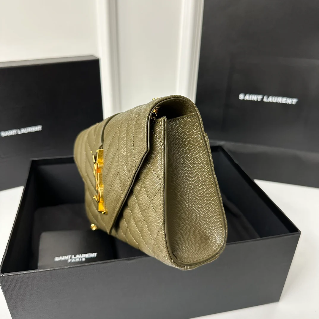 Конверт YSL, маленький, темно-зеленый