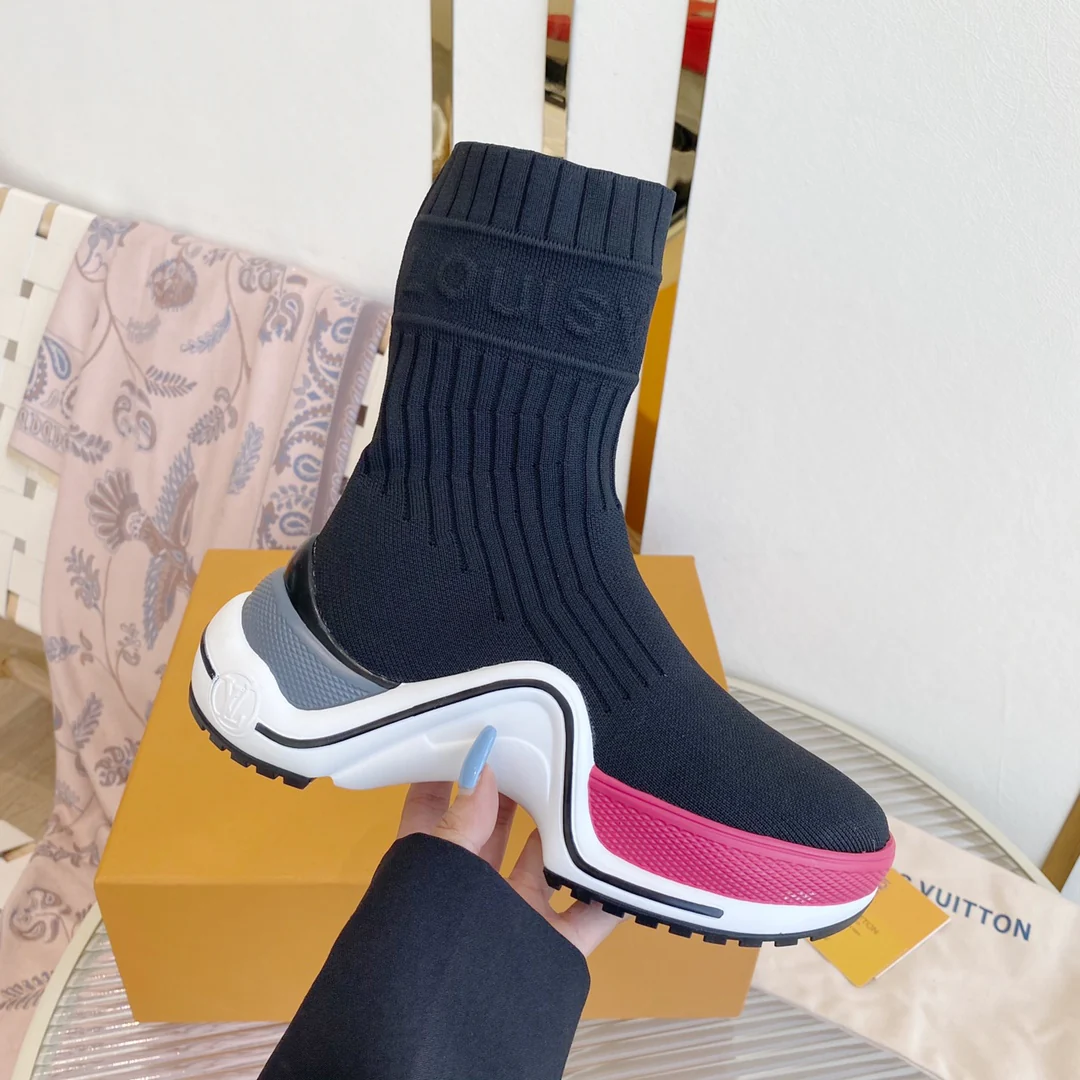 Ботинки LV в классическом подиумном стиле - 