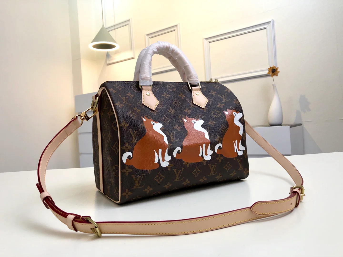 m41112-LV-Speedy30-Boston Bag-Shiba Inu Limited Edition