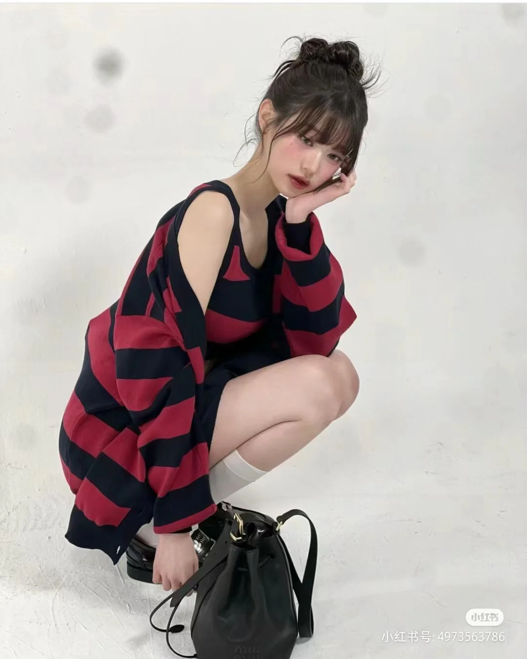 Miu Miu-5be090 - Премиальная сумка-ведро из телячьей кожи - Подходит для ношения на теле.