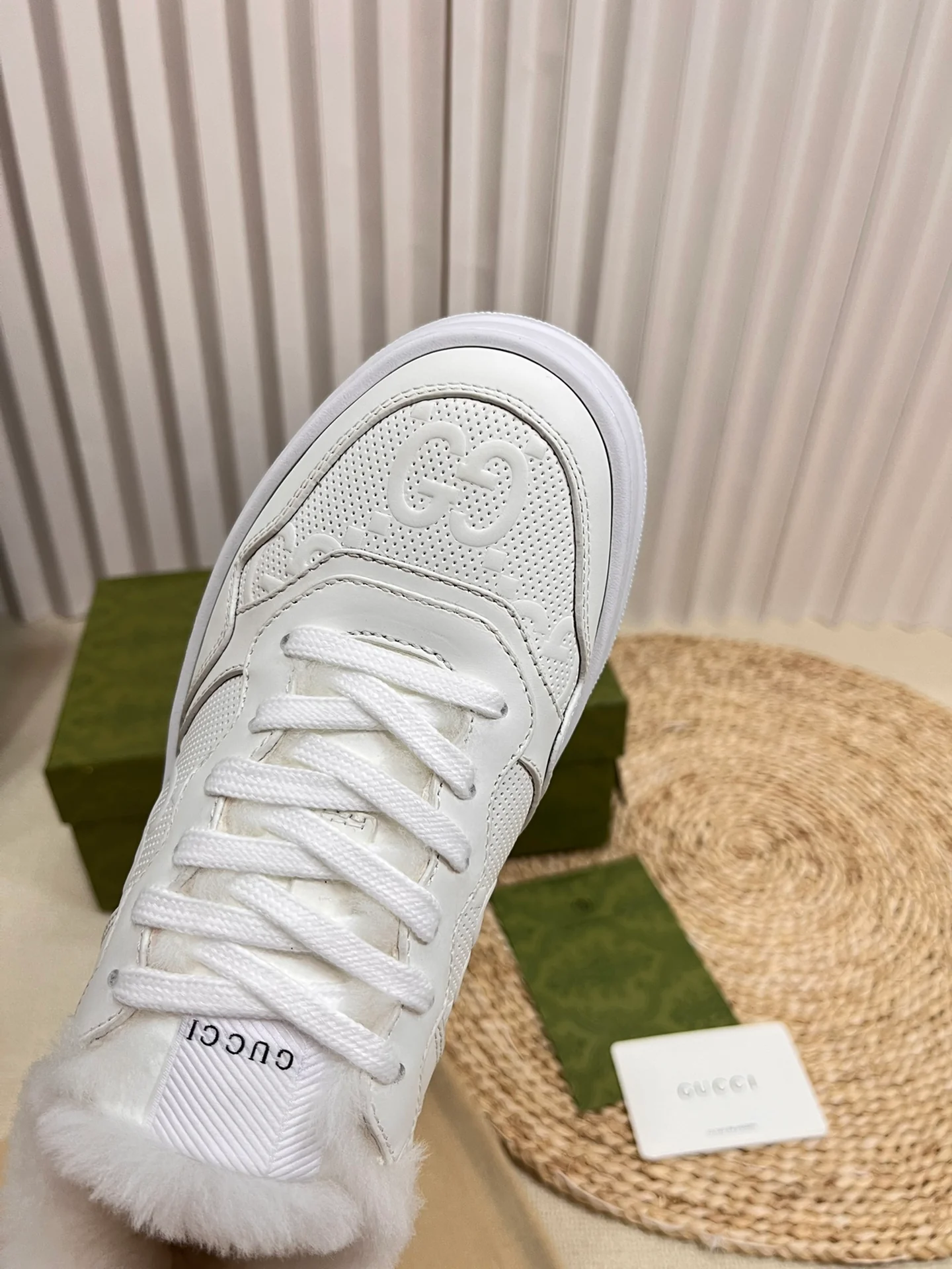 Туфли Gucci 2024 Wool Biscuit Shoes - белые