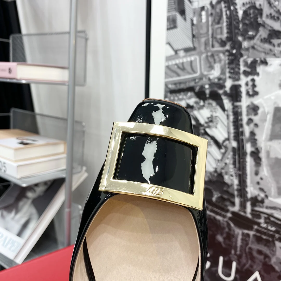 RV-Flat Bottom Hollow Square Toe-Black