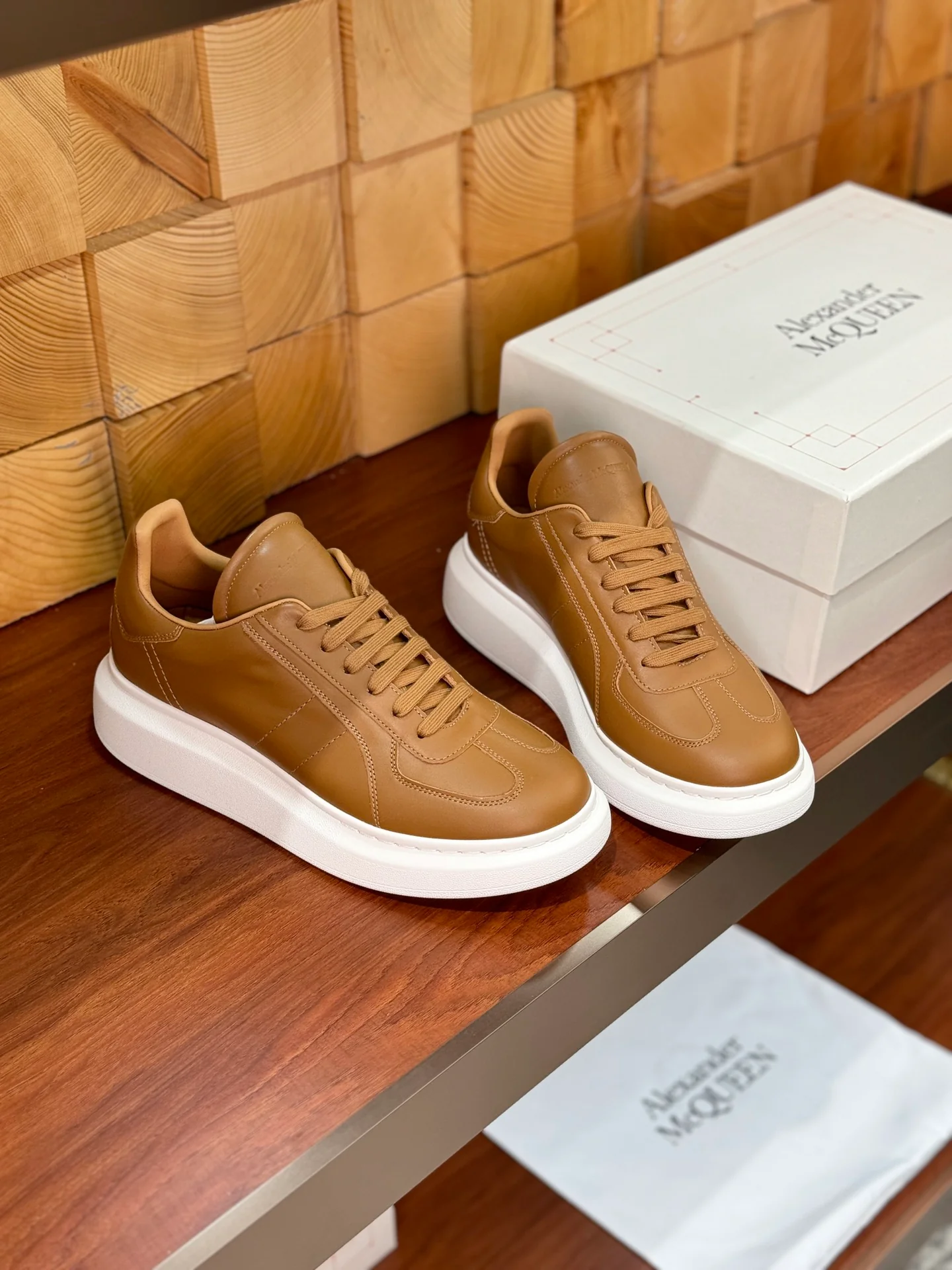 Повседневные туфли McQueen 2024 - Кофейно-коричневый