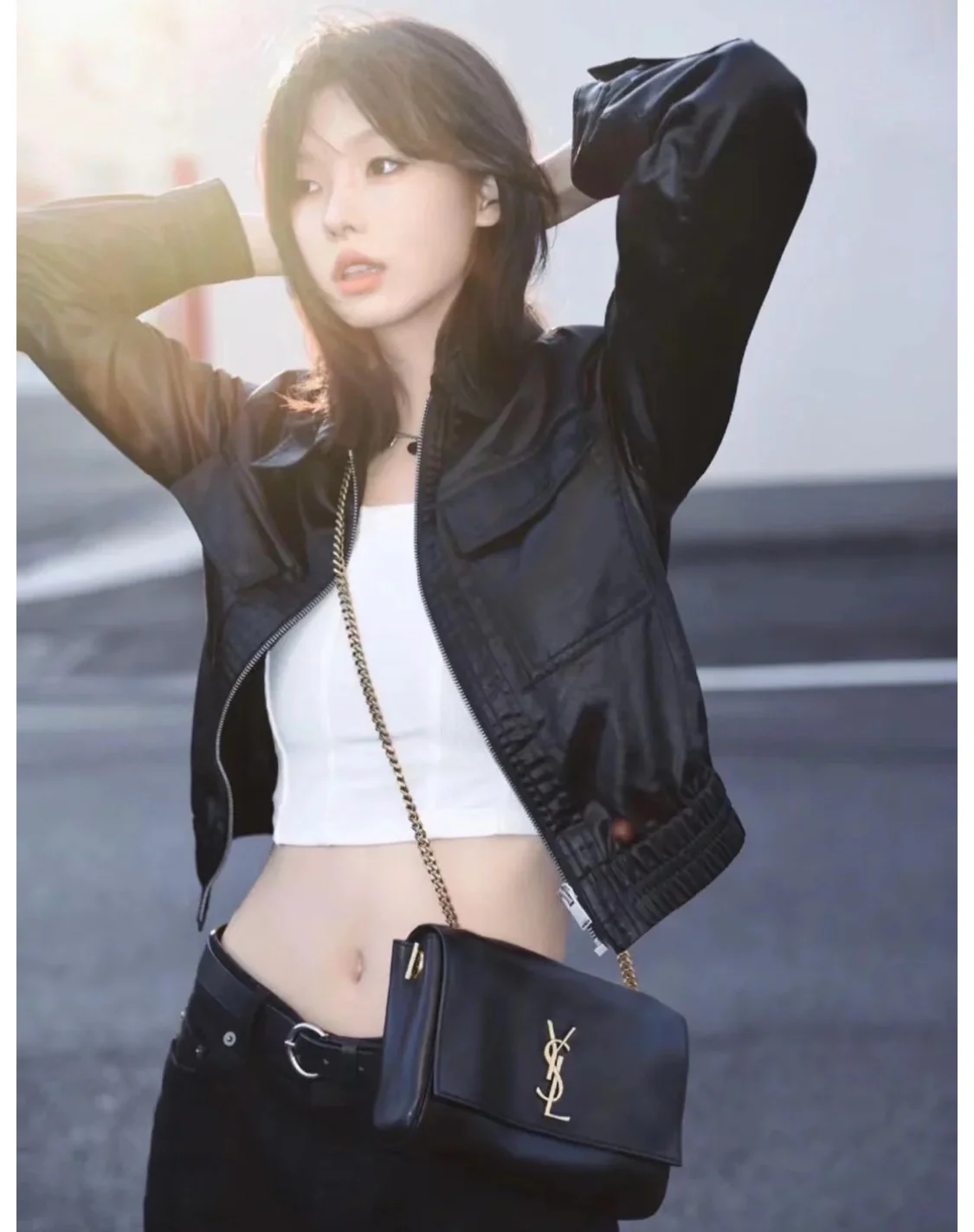 YSL-kate Double Bread - Тонкая овечья кожа - Черный - 22 см