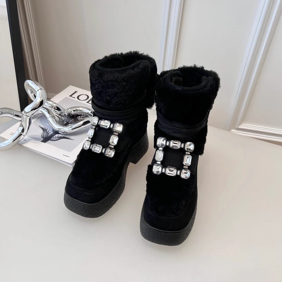 Шерстяные ботинки на толстой подошве RV, осенне-зимняя коллекция 2021 года - 1 шт.