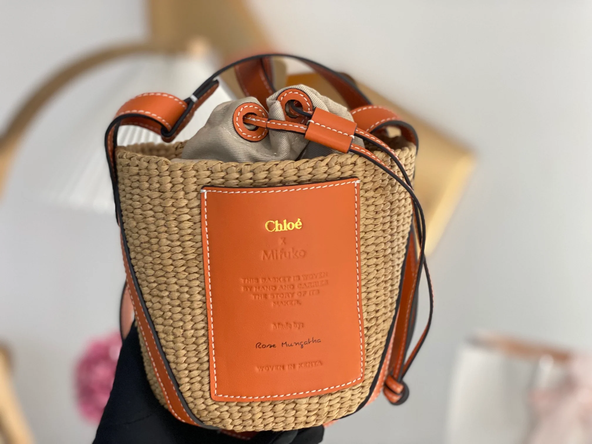 Корзинная сумка Chloe - оранжевая