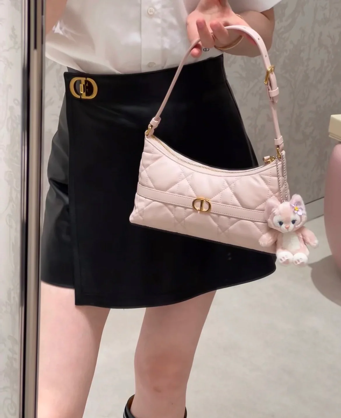 Сумка-мешочек Dior Hobo Dumpling Bag - розовая