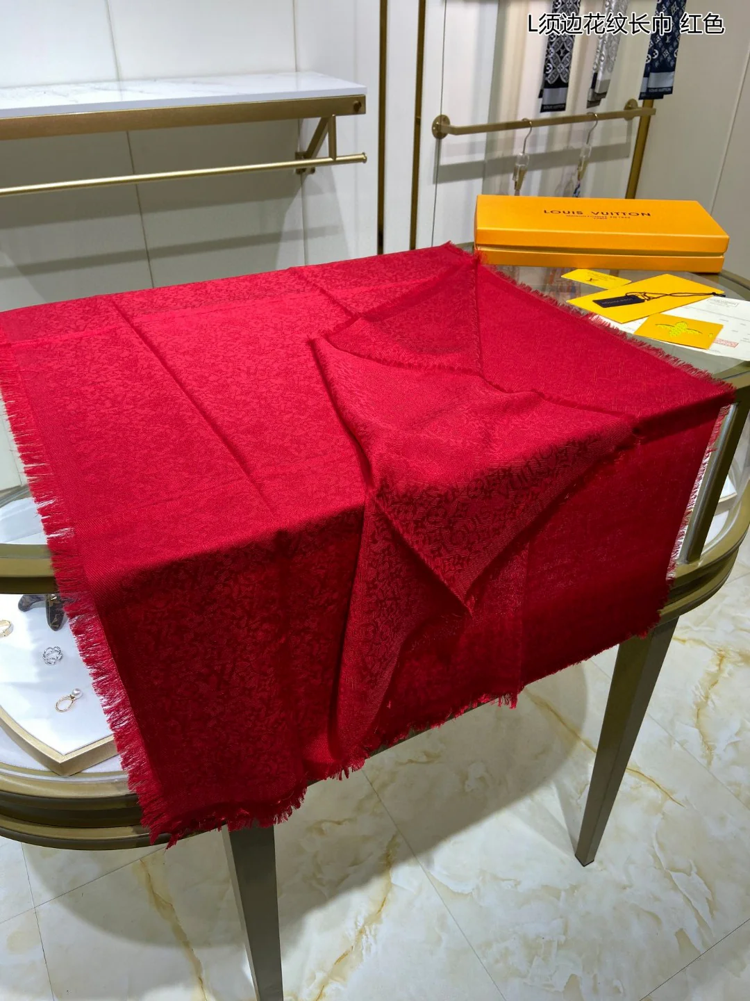 LV - Длинный шарф с бахромой - 60 - Шелк высшего качества - 40 - Шерсть - 1