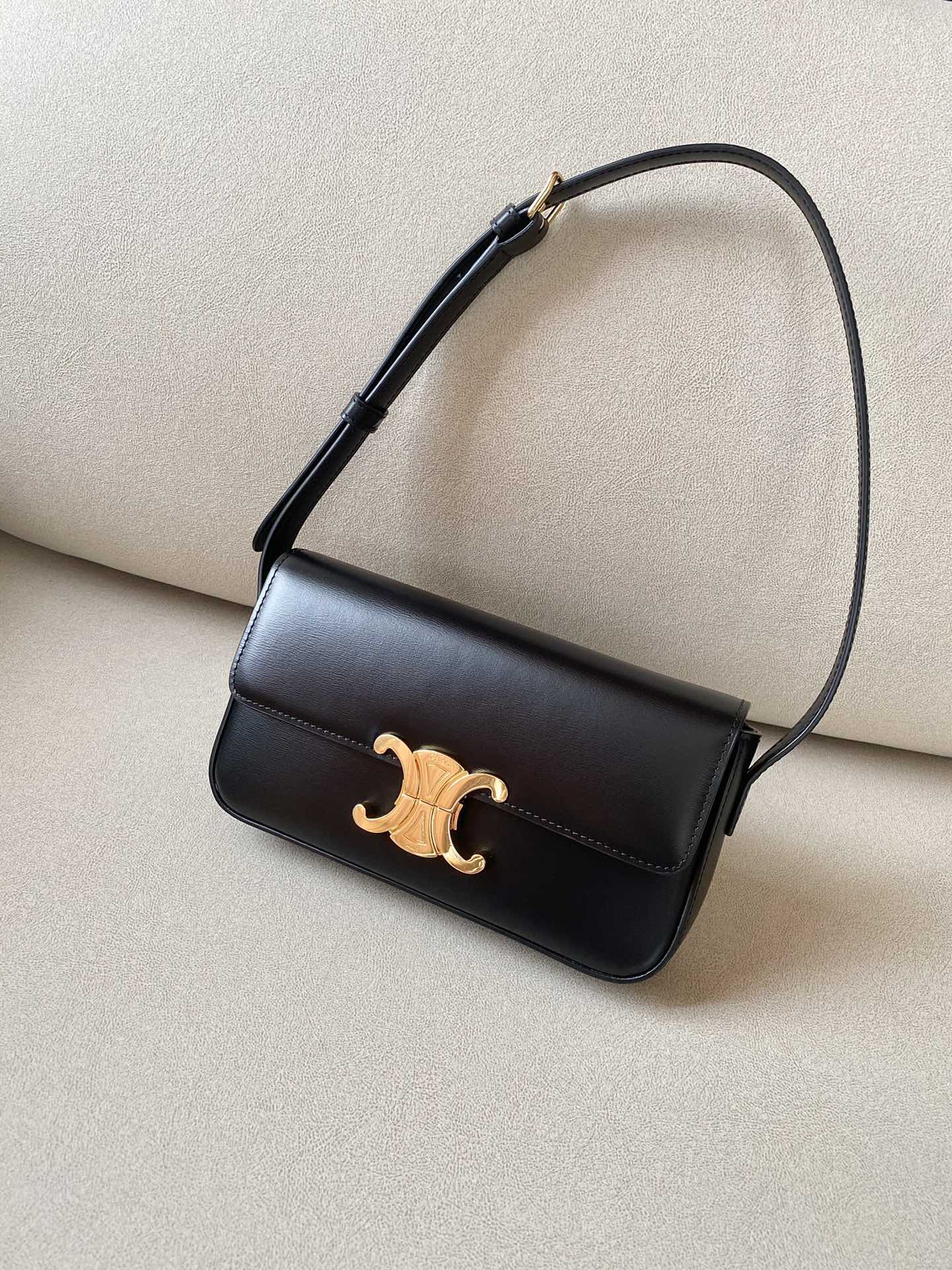 Кожаный рюкзак Celine Triomphe - сумка через плечо - 3