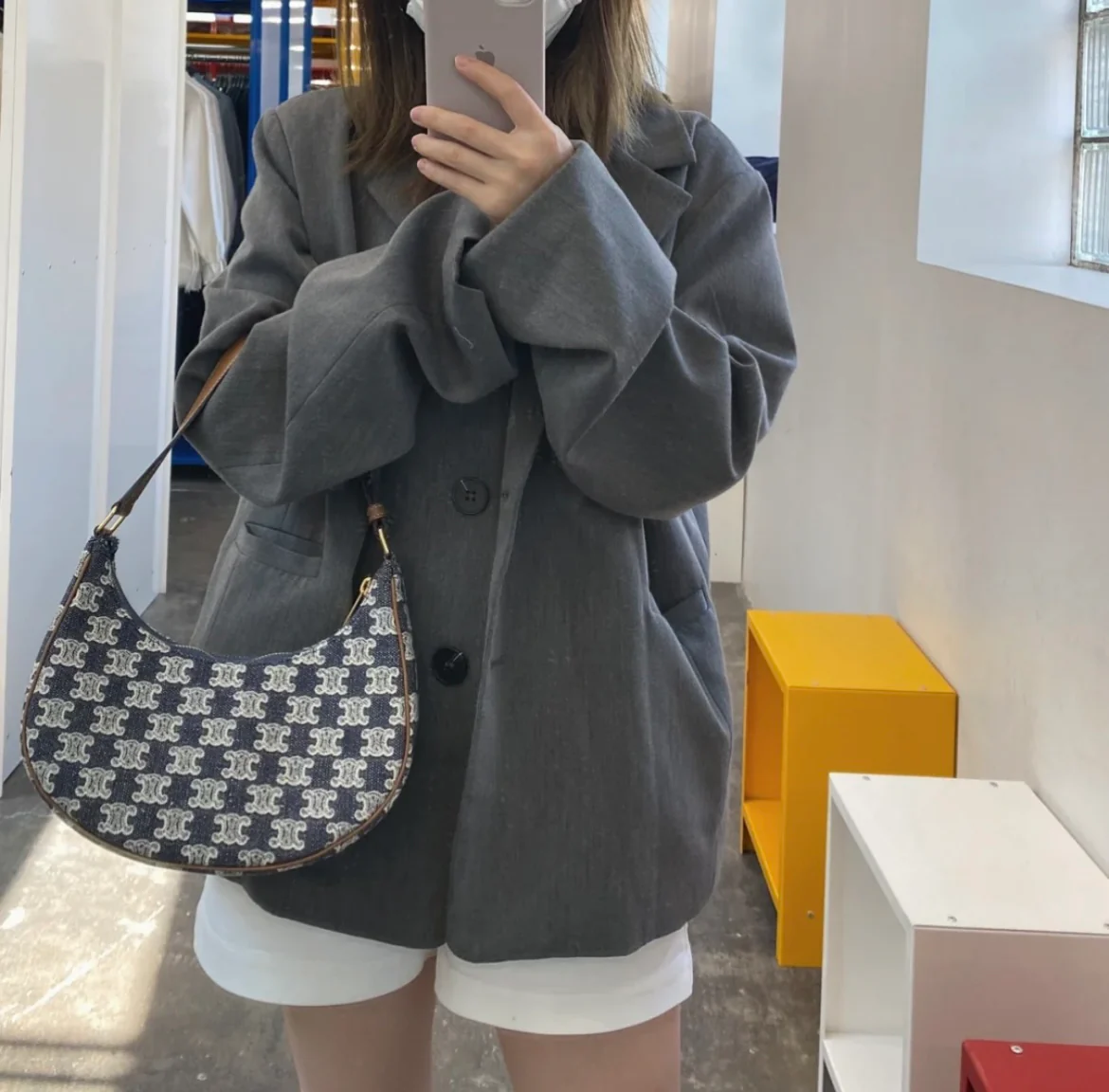 Сумка через плечо Celine Ava - джинсовая - светло-голубая