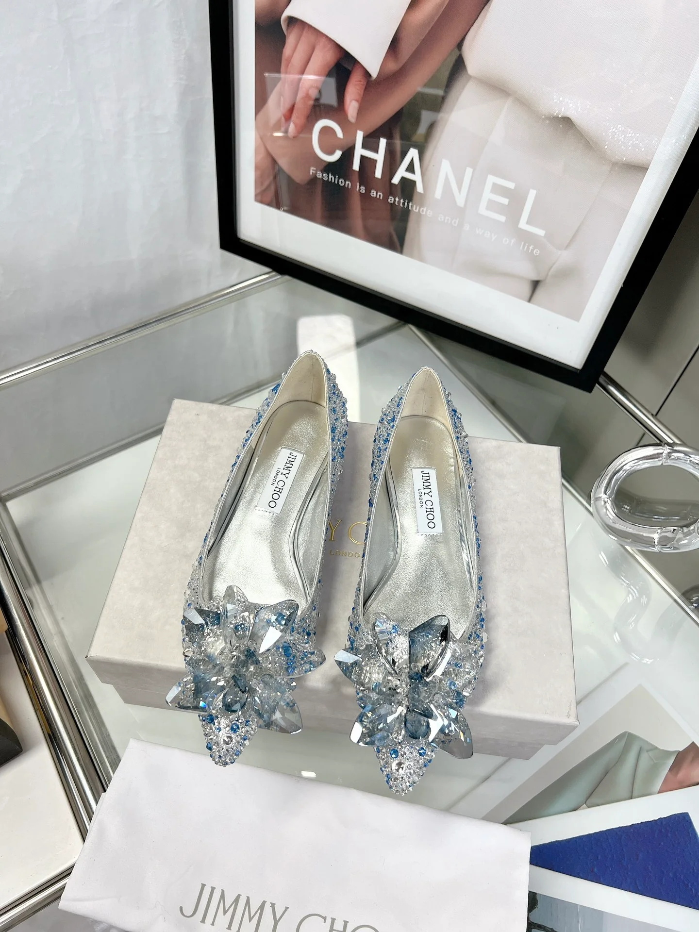 Свадебные туфли Jimmy Crystal - балетки - серебристо-серые