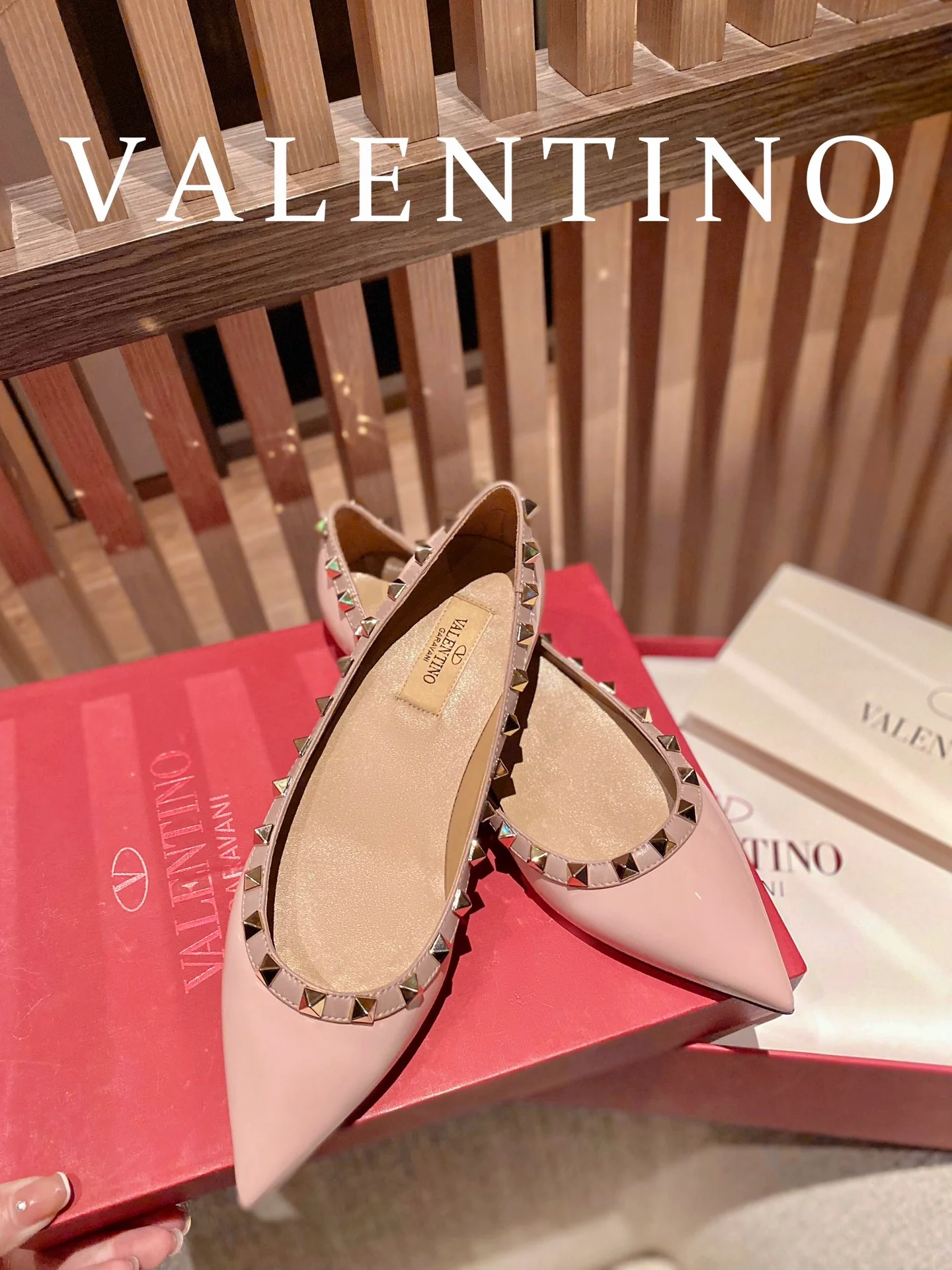 Классические балетки Valentino - розовые