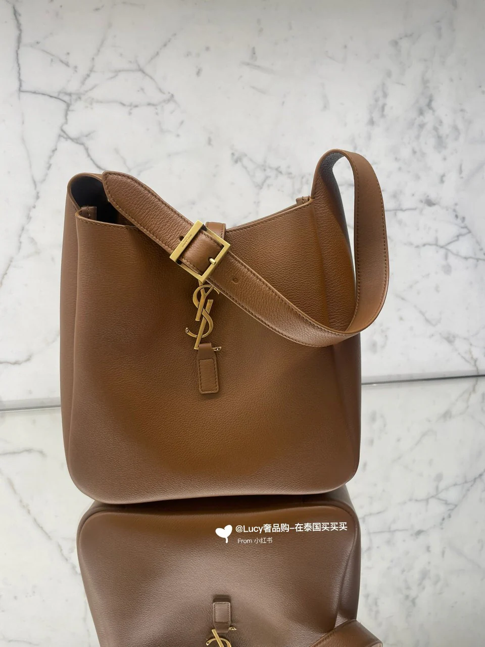 YSL-le-5a7-hobo-underarm bag-caramel brown