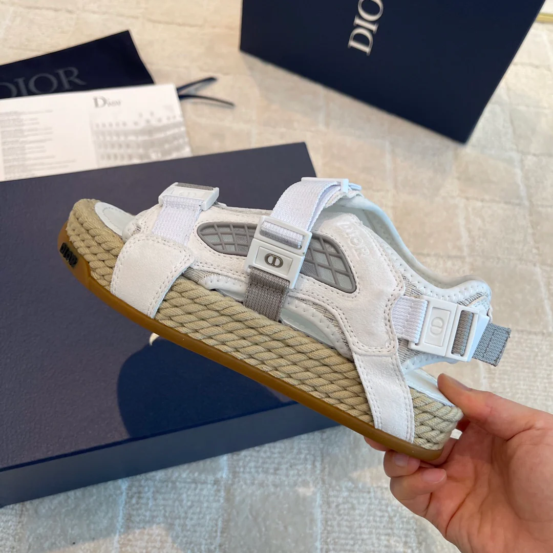 Dior - Плетеные сандалии с цветовыми блоками