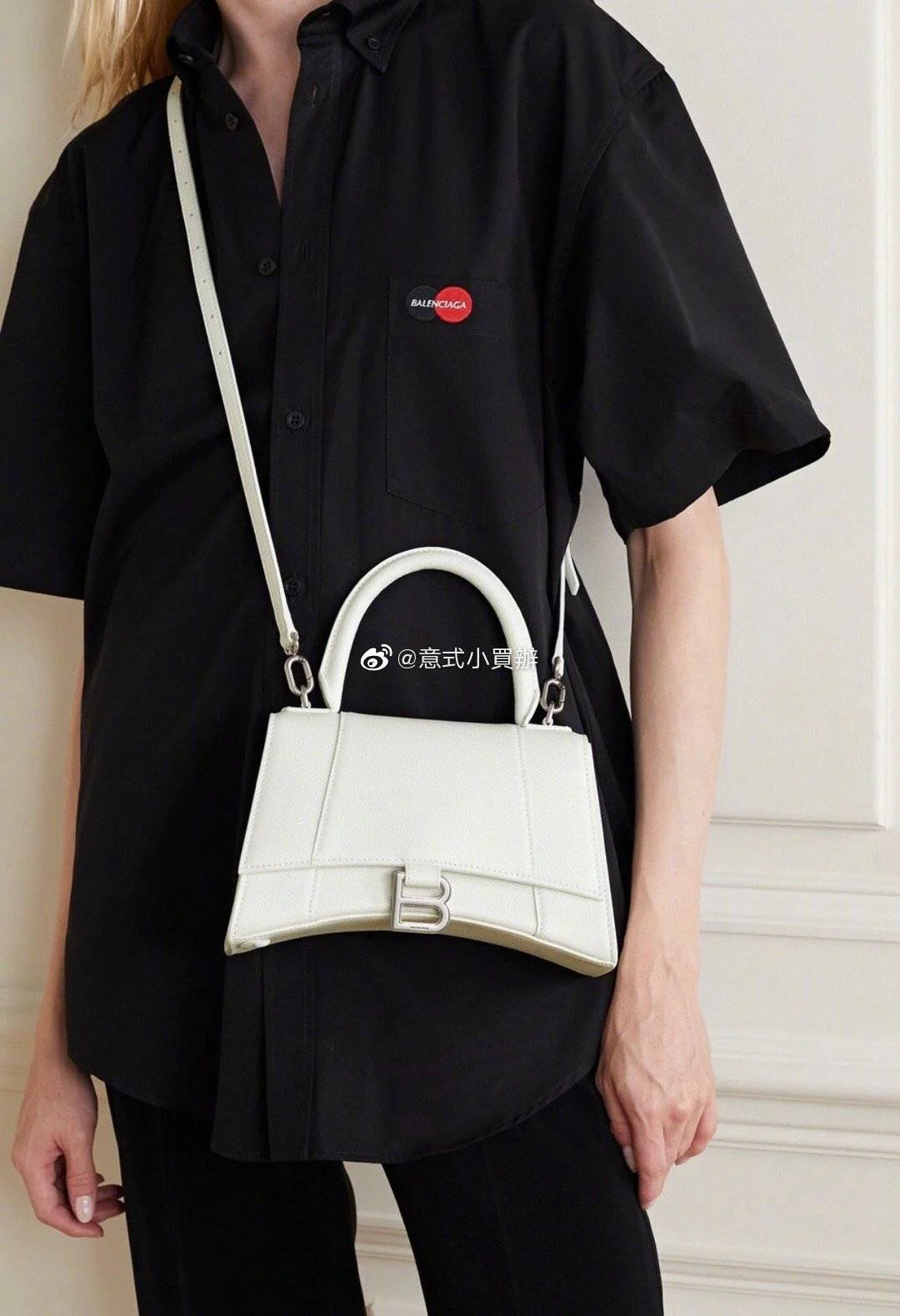 Сумка Balenciaga Hourglass - белый с узором 