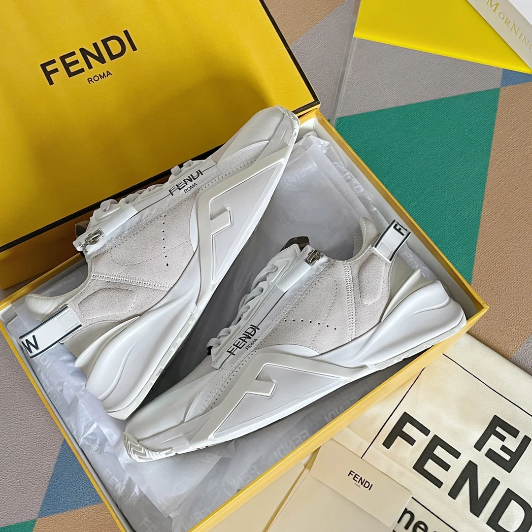 Fendi - Повседневные кроссовки - Бежевые с черным