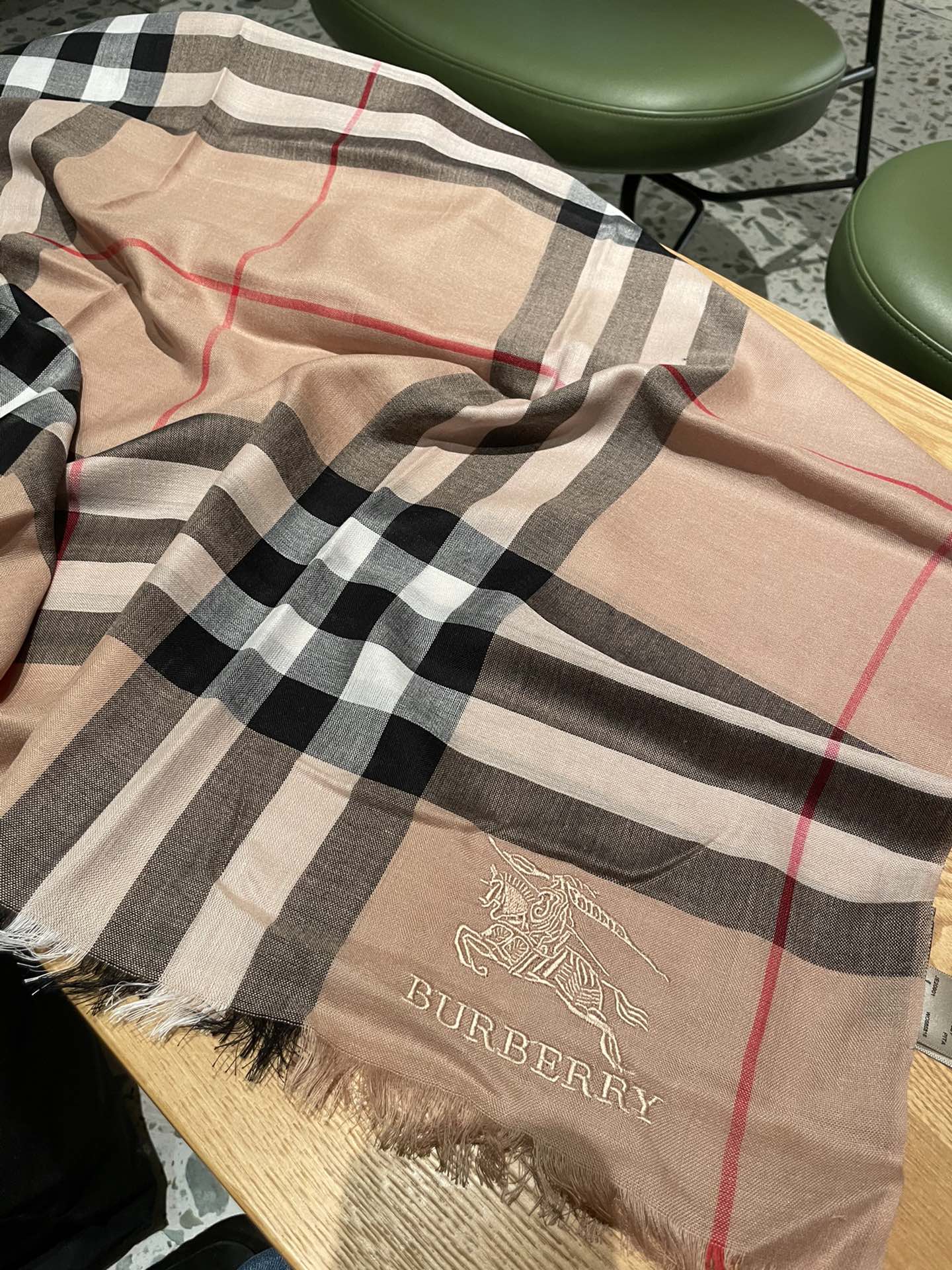 Классический клетчатый шарф для верховой езды Burberry - 80-190 см - Кашемир Кашмир Хайленд