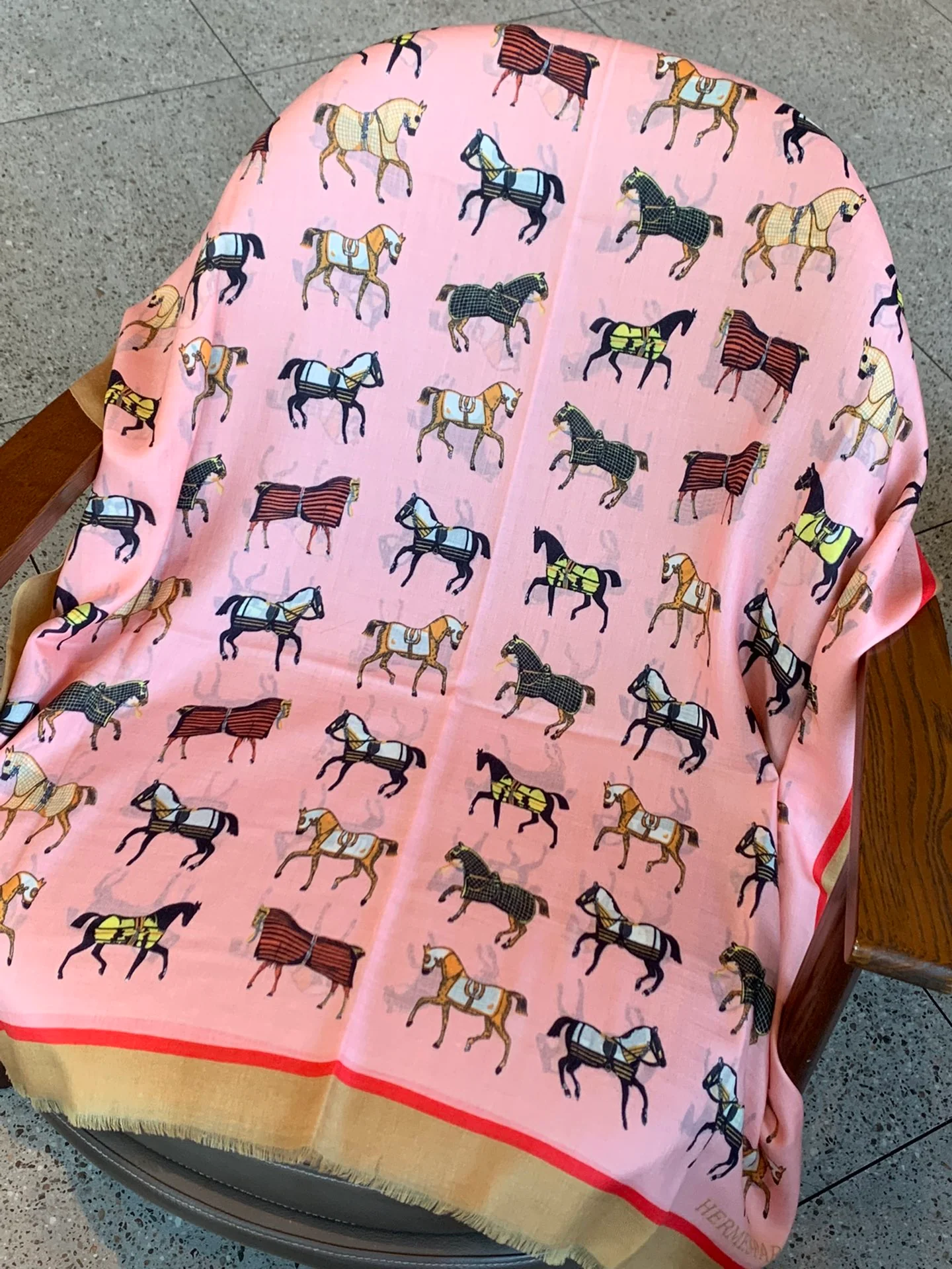 Hermes - Кашемировый длинный шарф премиум-класса, 100-200 см - Розовый