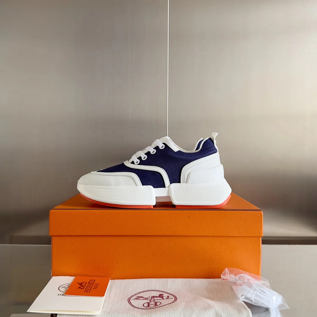 Новые повседневные кроссовки Hermes Giga Series 2023, унисекс, темно-синие.