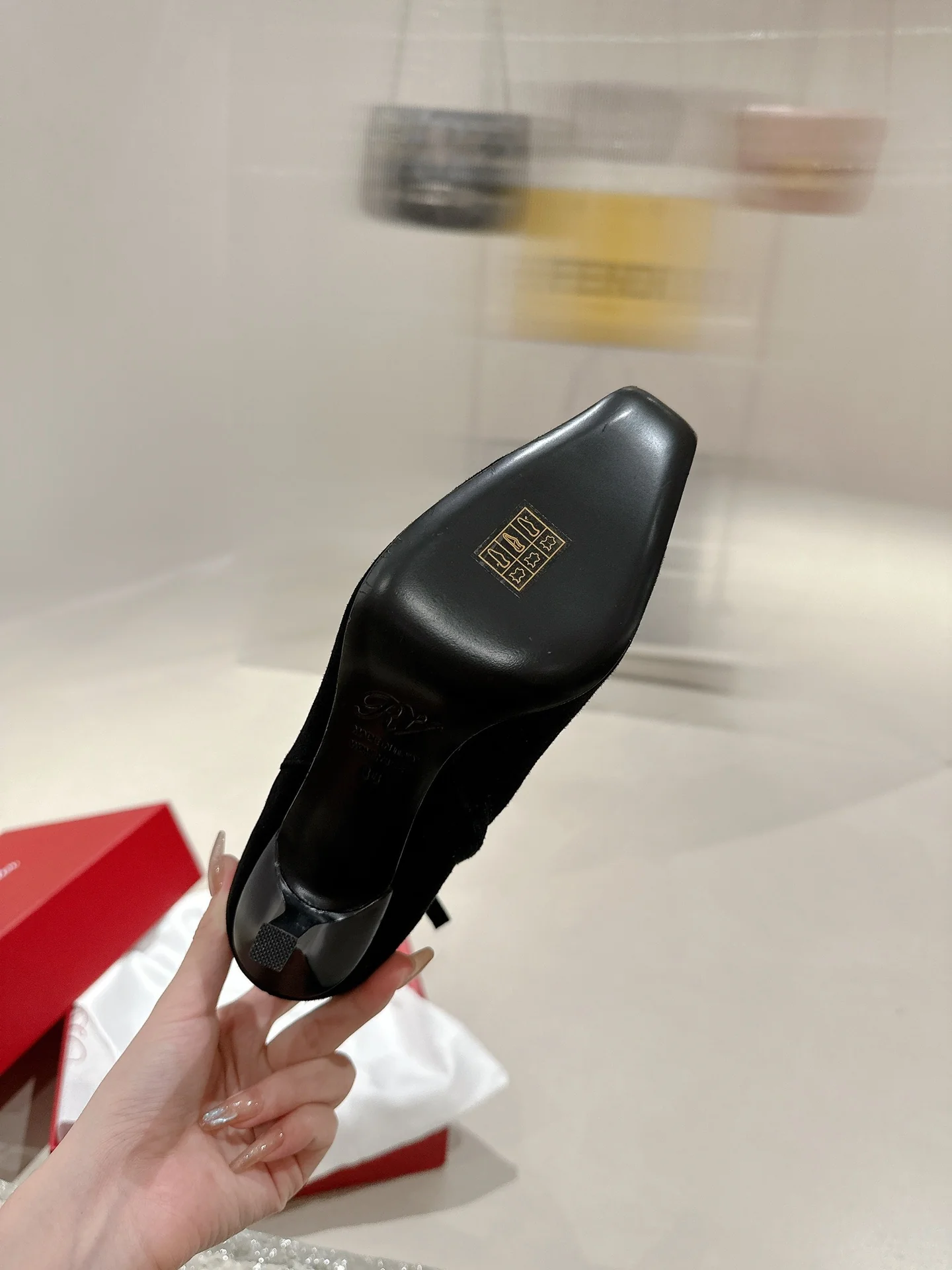 Туфли с квадратным носком и пряжкой - 2024 - Ботильоны на высоком каблуке - Черные