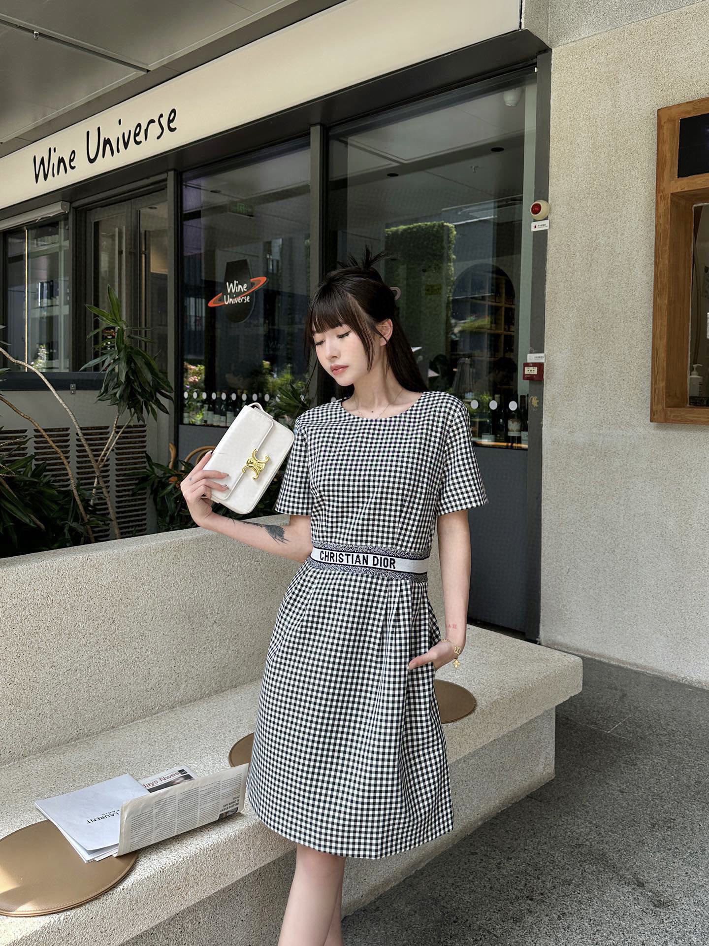 Новое платье Dior в клетку ?гусиная лапка? весна/лето 2024