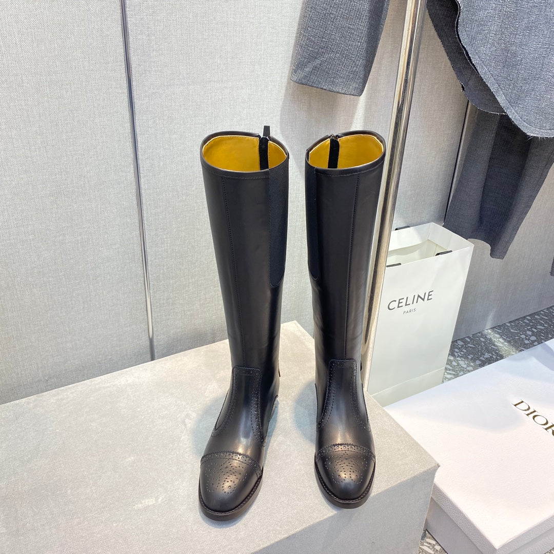 Новинки коллекции Dior осень/зима 2022 - Сапоги для верховой езды - Черные