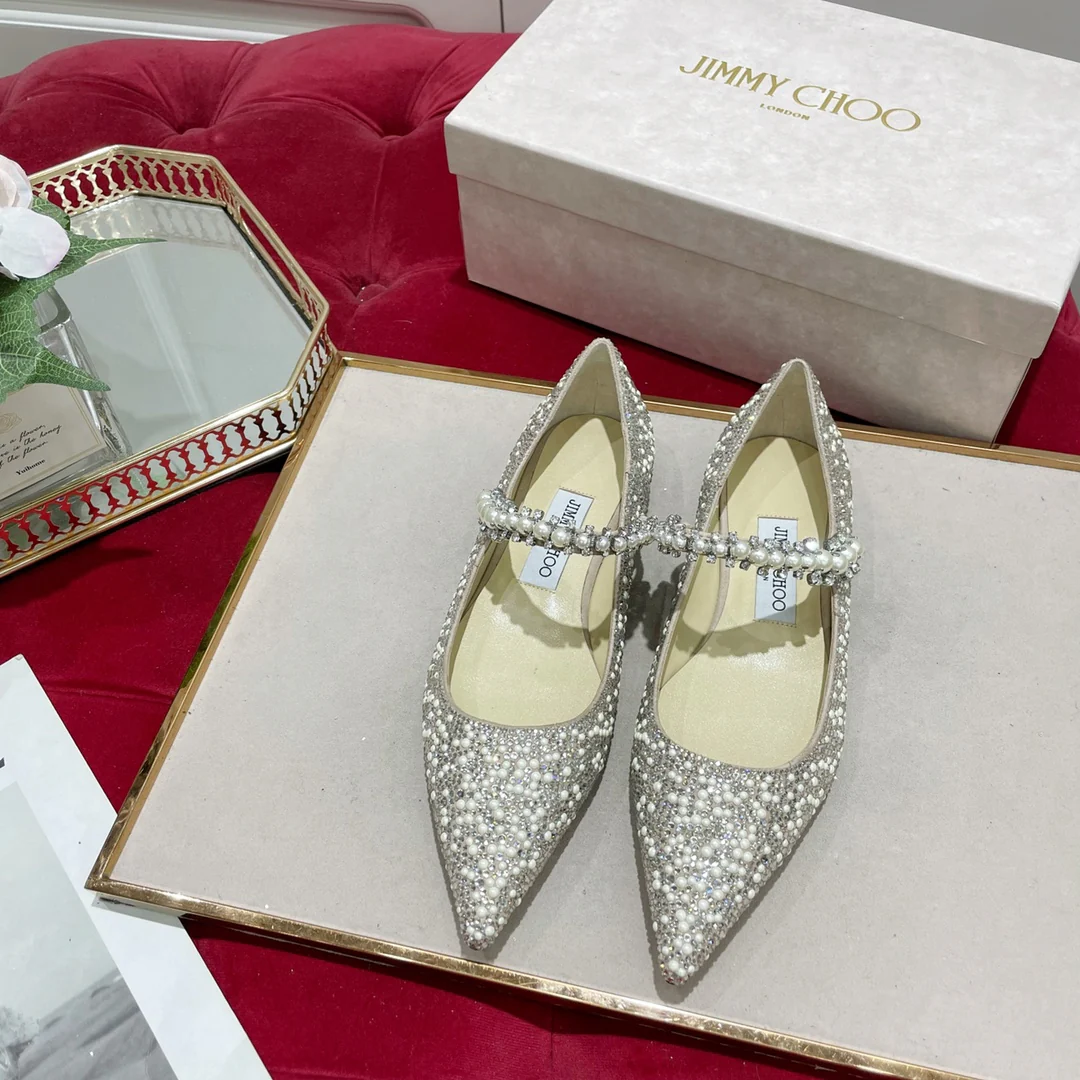Jimmy - Жемчужное ожерелье - Туфли с острым носком - Балетки